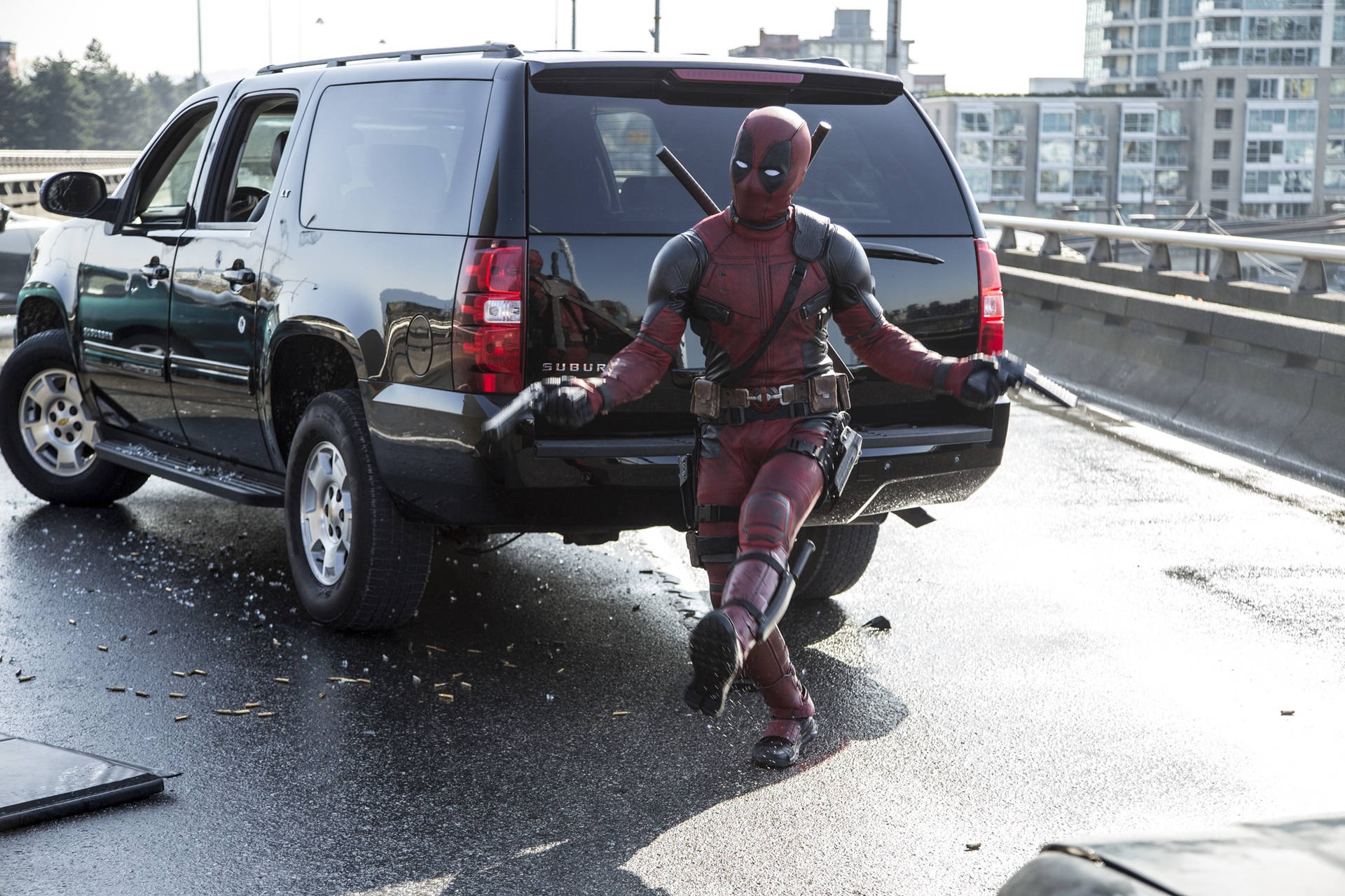 Deadpool Movie Skipping Background