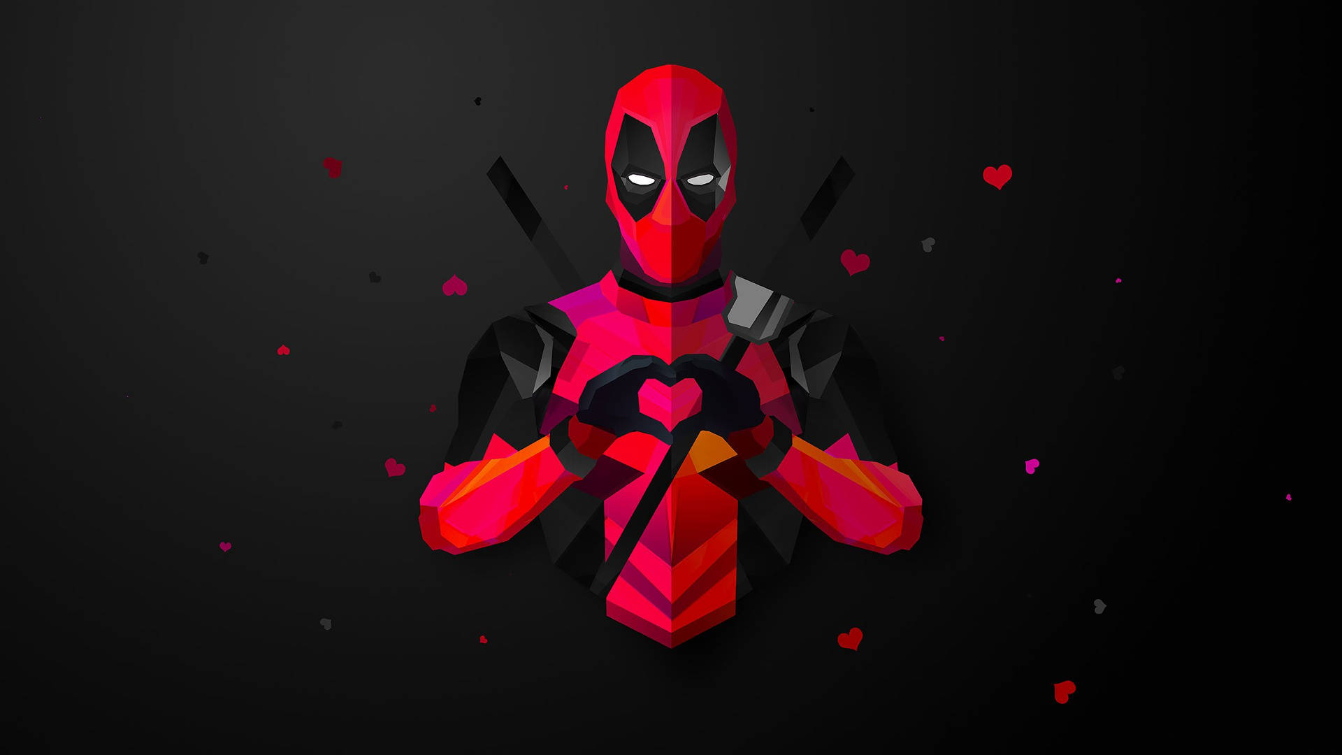 Deadpool With Heart Sign Background
