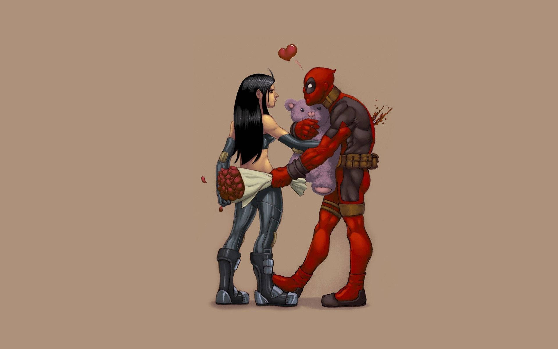 Deadpool With X-23 Background