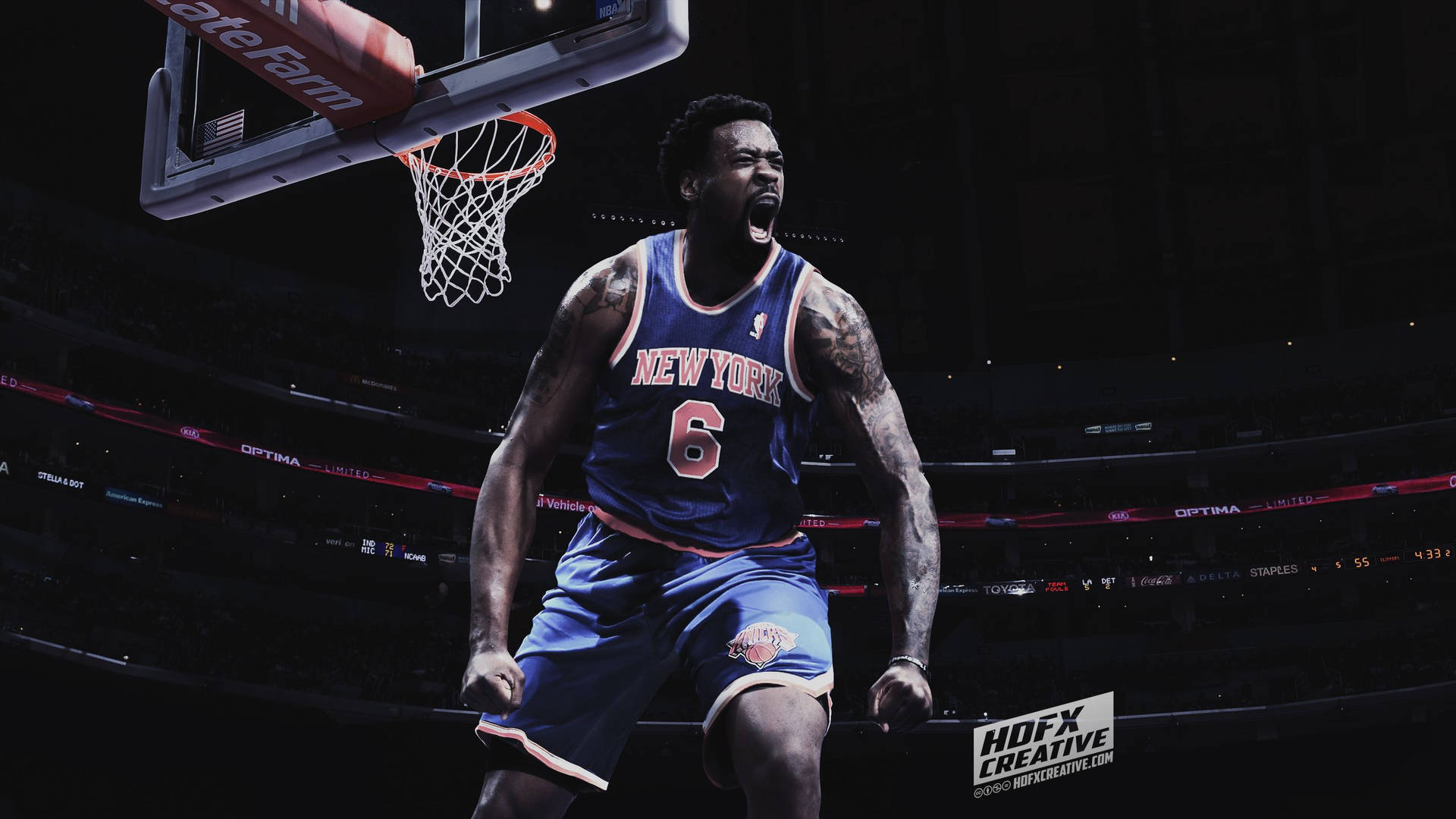 Deandre Jordan Of Nba New York Knicks Background