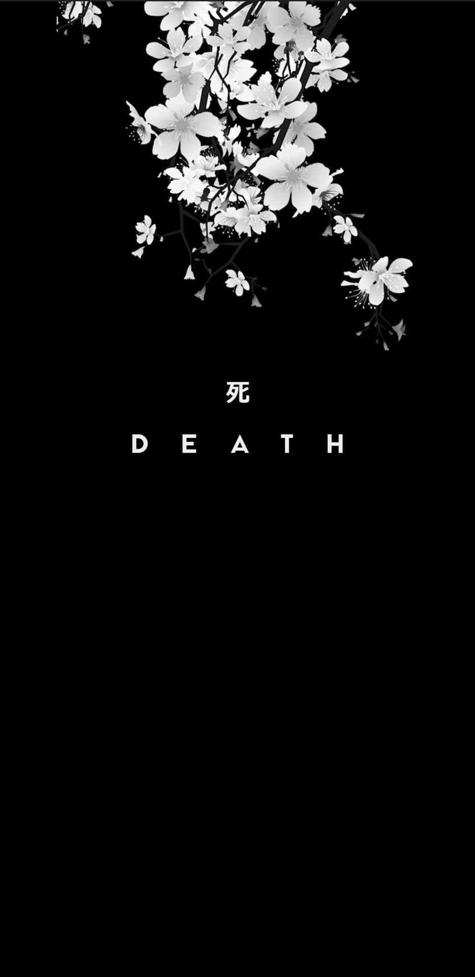 Death - A Black And White Poster With The Word Death Background