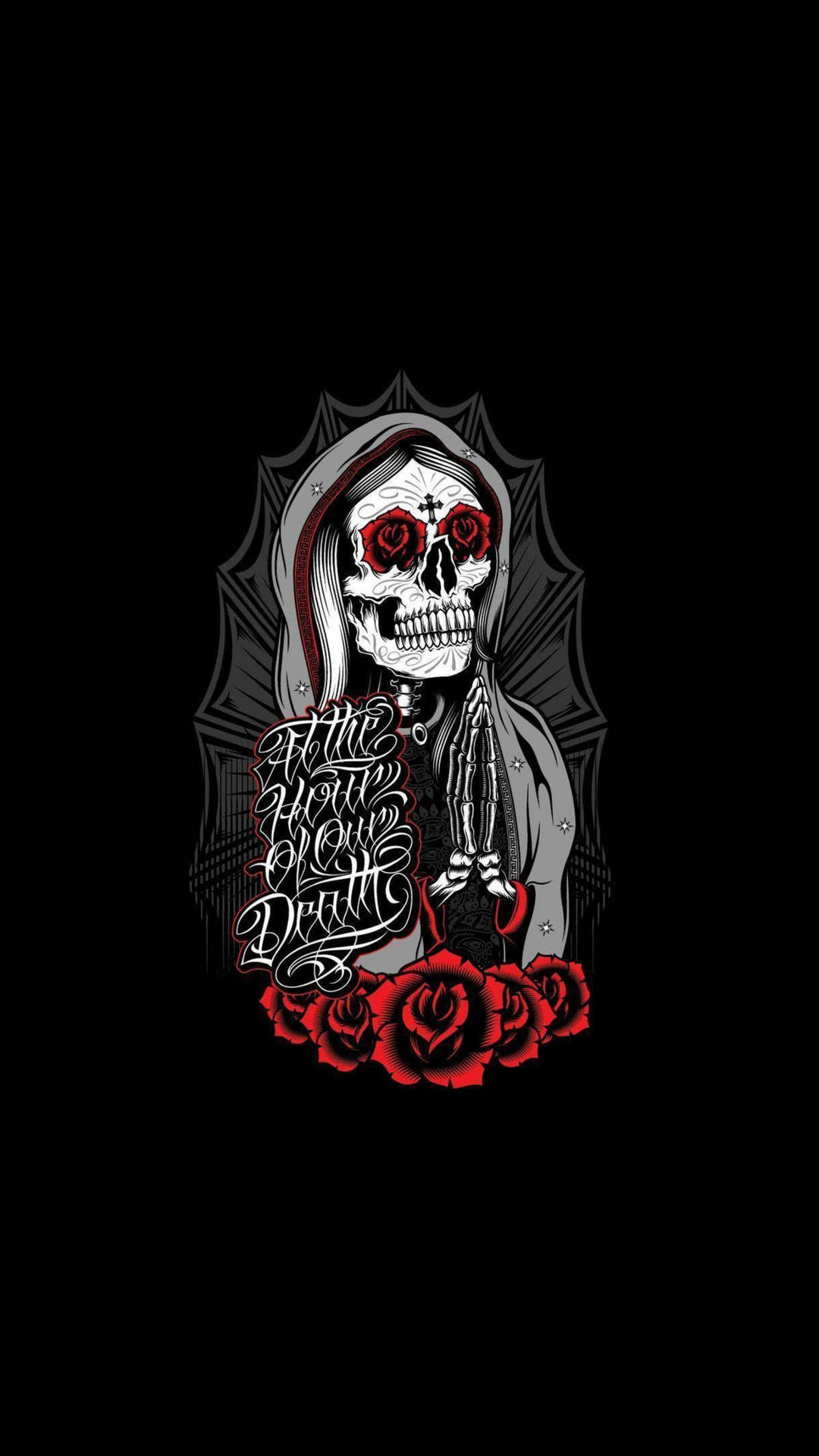 Death Chicano Skull Art Background
