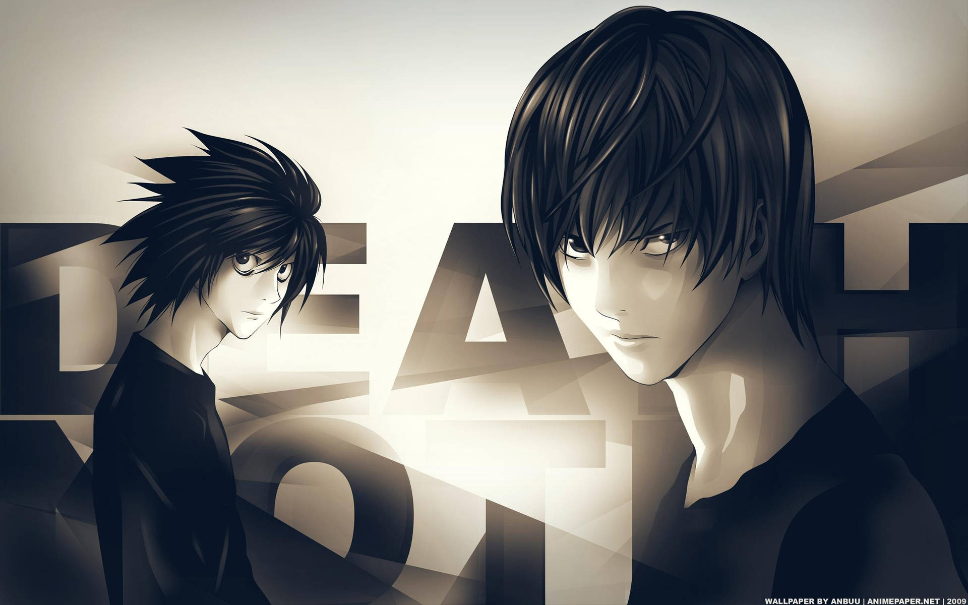 Death Note Aesthetic With L And Light Background