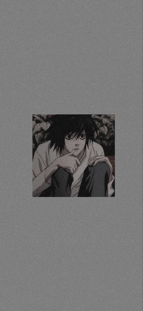 Death Note Aesthetic With L Nibbling Thumb Background