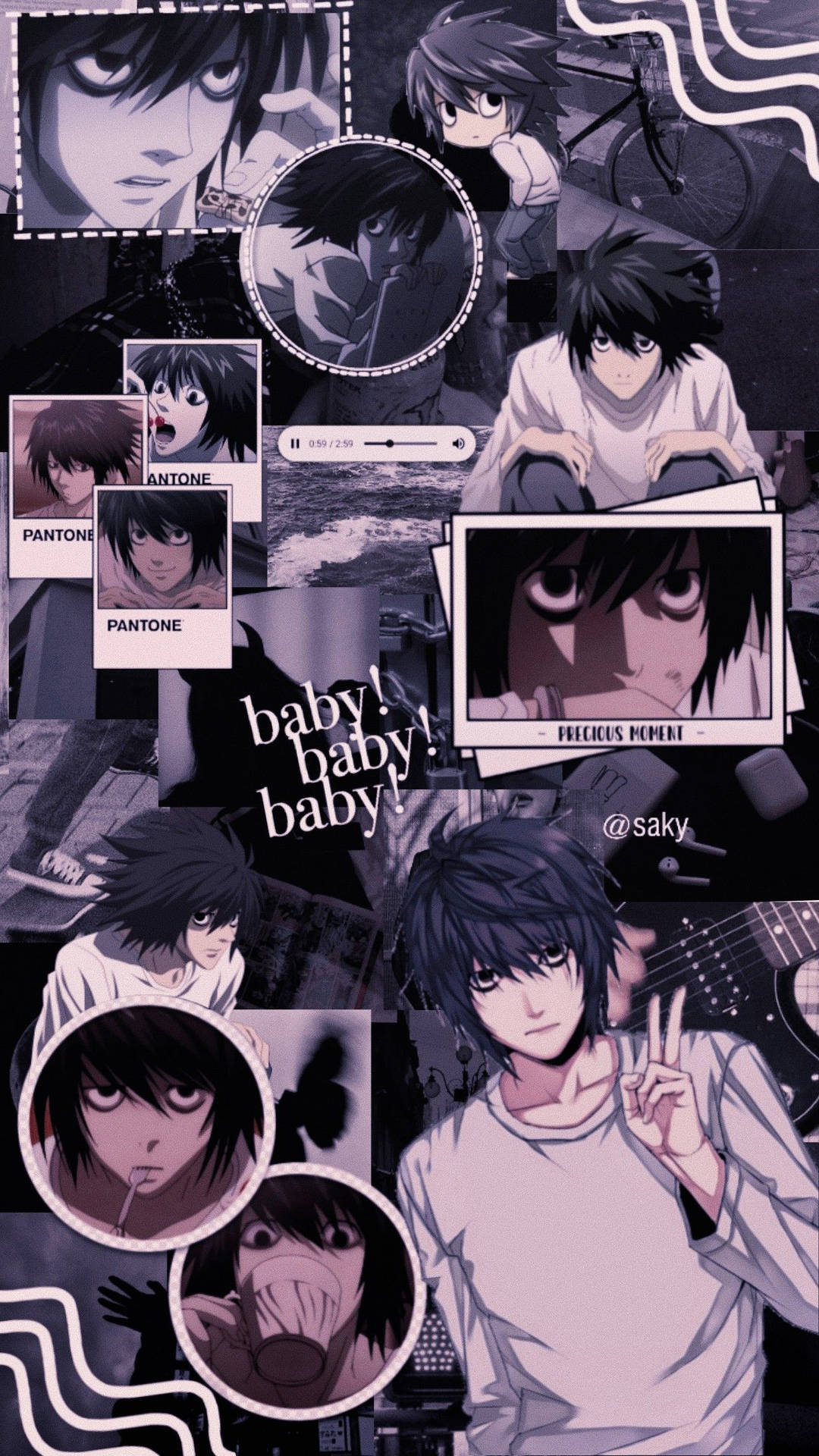 Death Note Aesthetic With L's Peace Sign Background