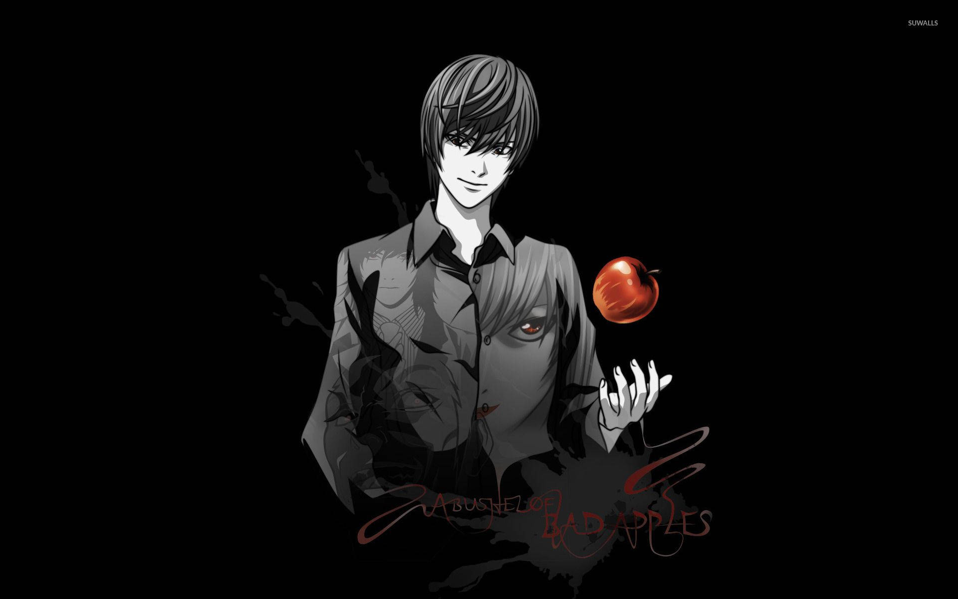 Death Note Aesthetic With Light Tossing Apple Background