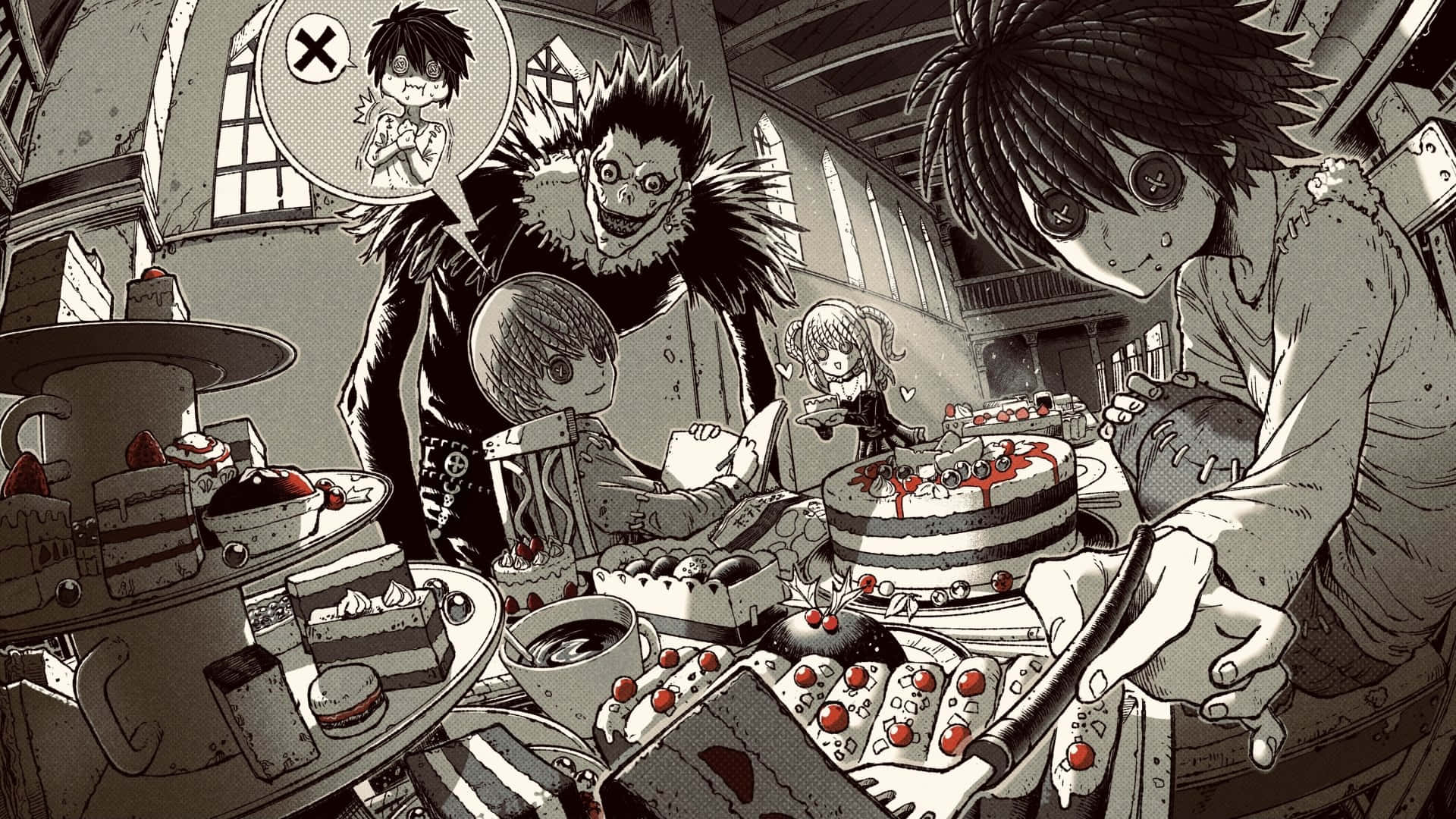 Death Note Characters Cake Factory Background