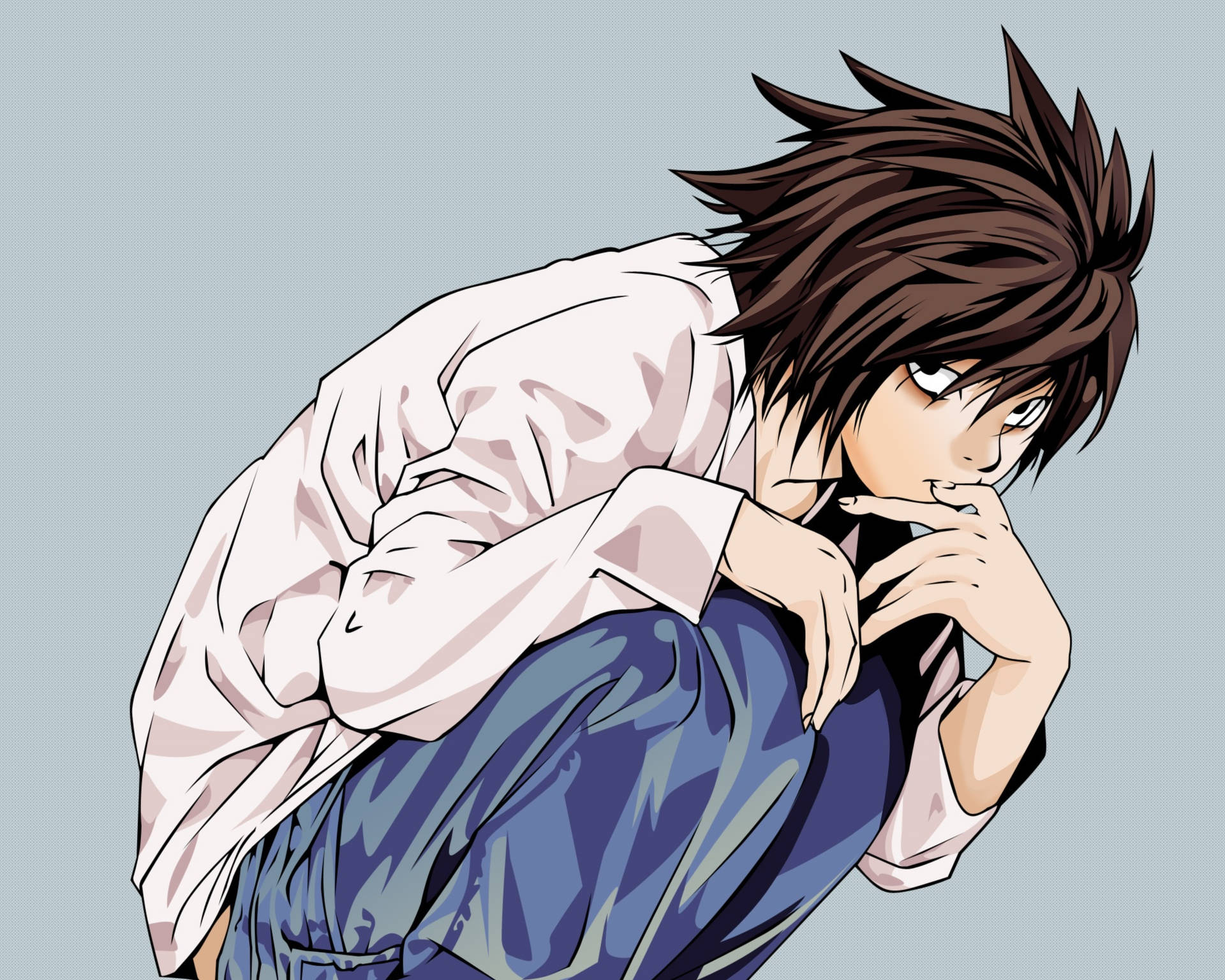 Death Note Crouching L Lawliet Background