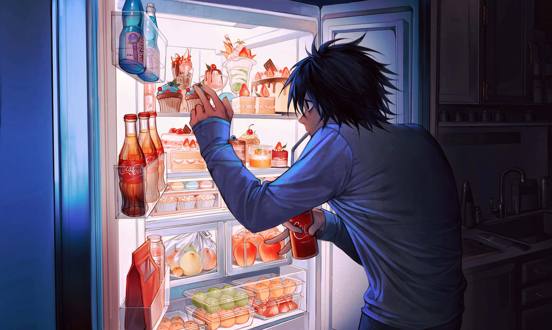 Death Note Getting Food 4k Background