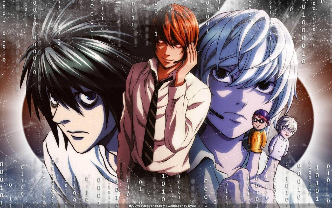 Death Note Light Yagami, L, And Near Background