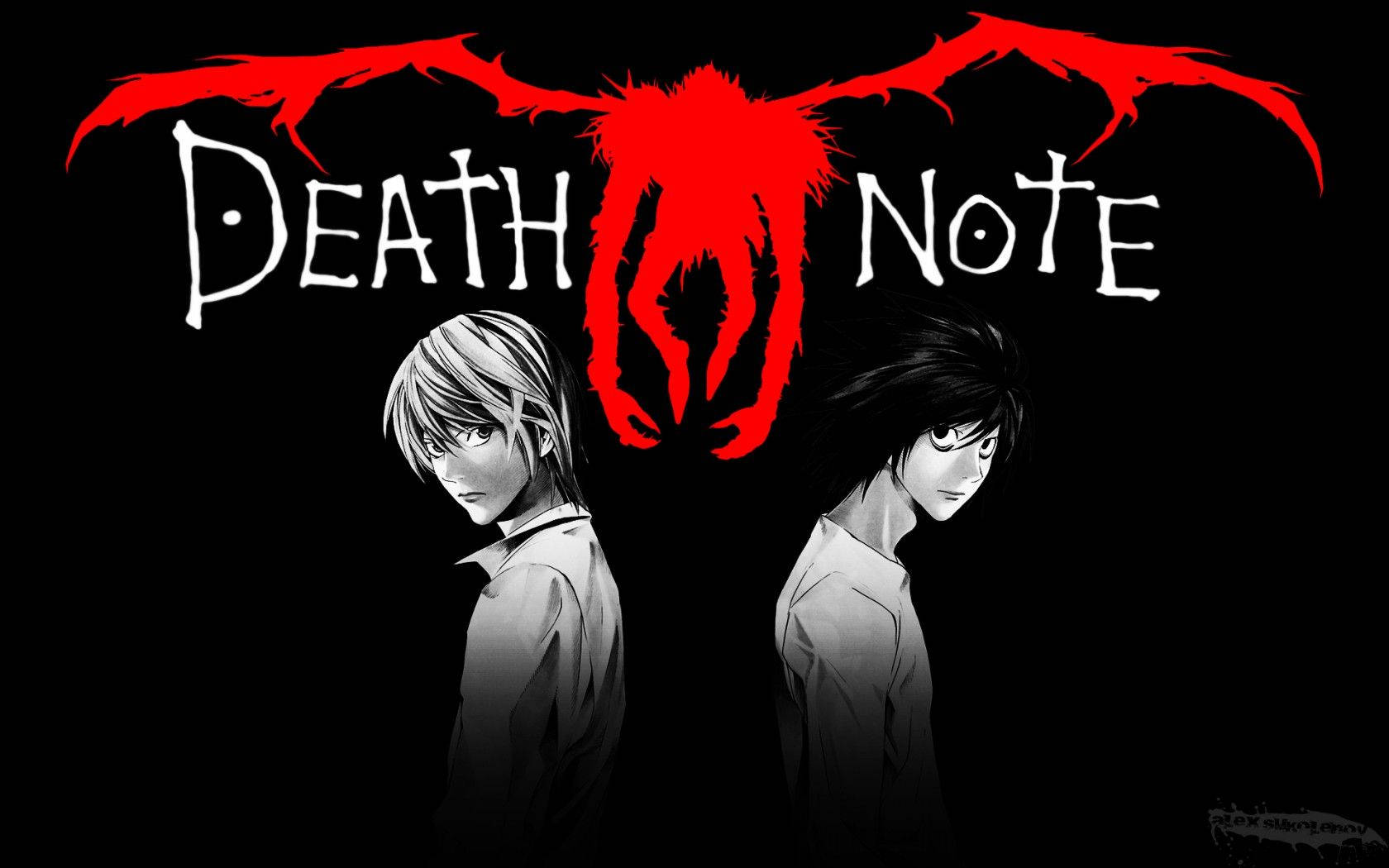 Death Note Light Yagami, L, And Ryuk
