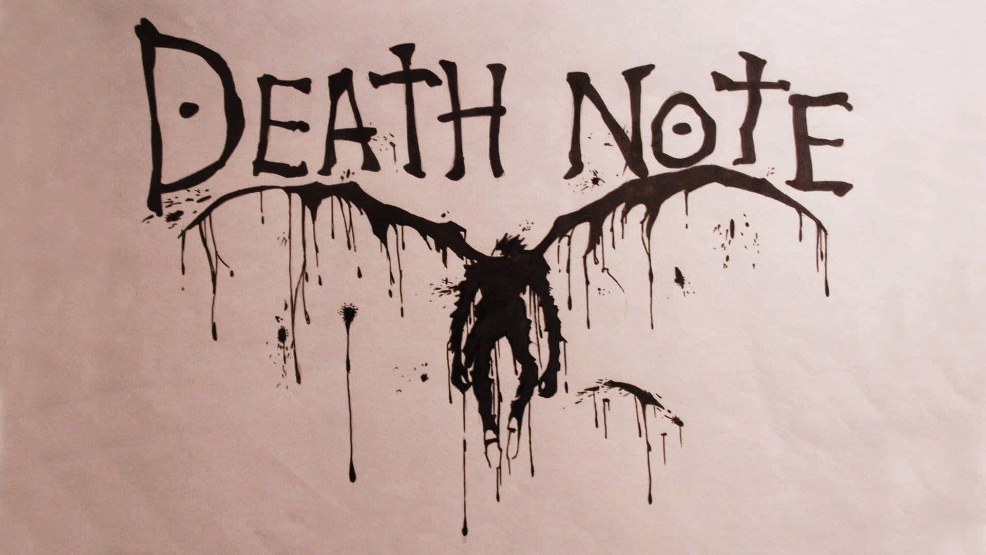 Death Note Logowith Ryuk Silhouette Background