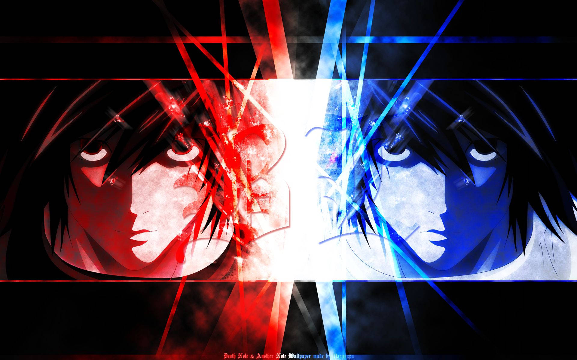 Death Note Red And Blue L Background