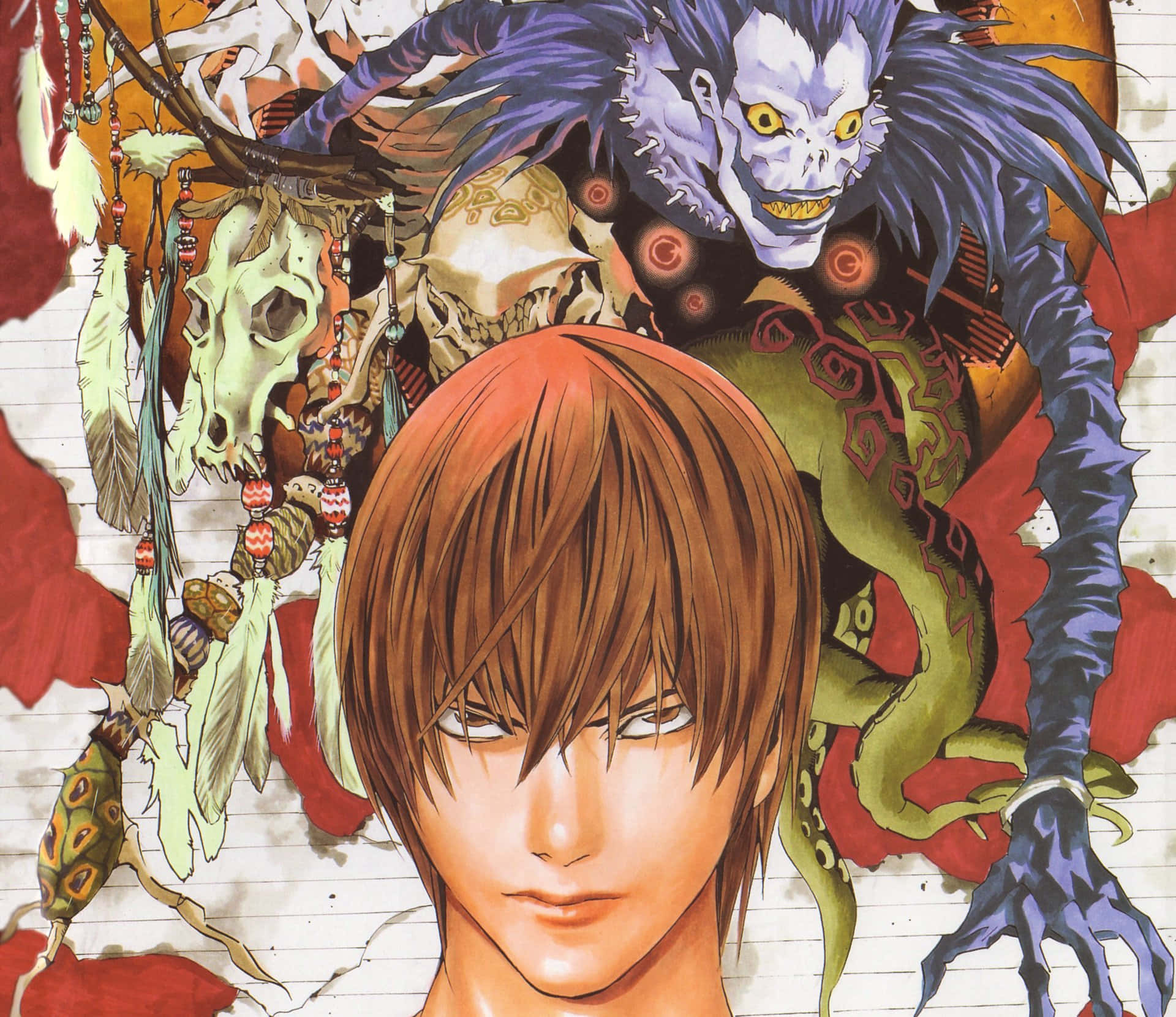 Death Note Ryukand Light Yagami Background
