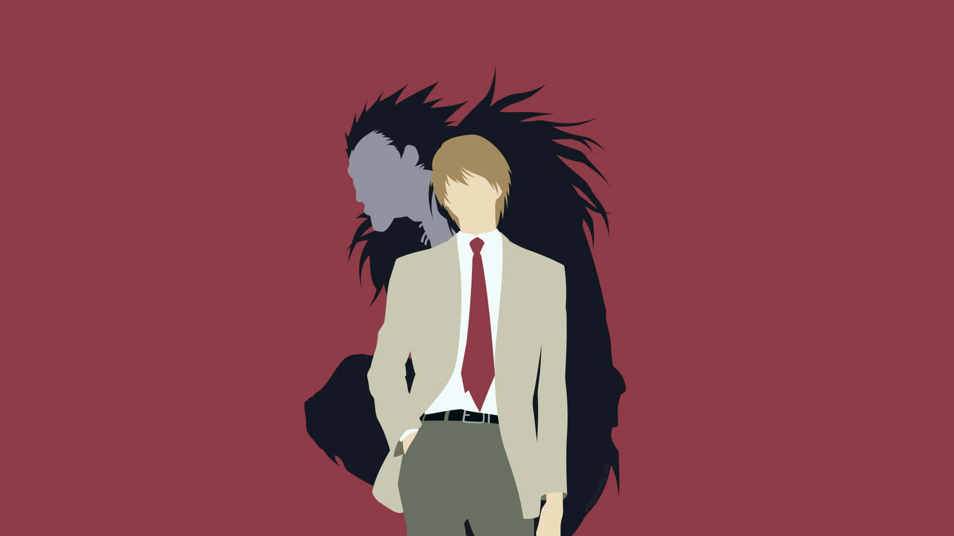 Death Note Ryukand Light Yagami Silhouette Background