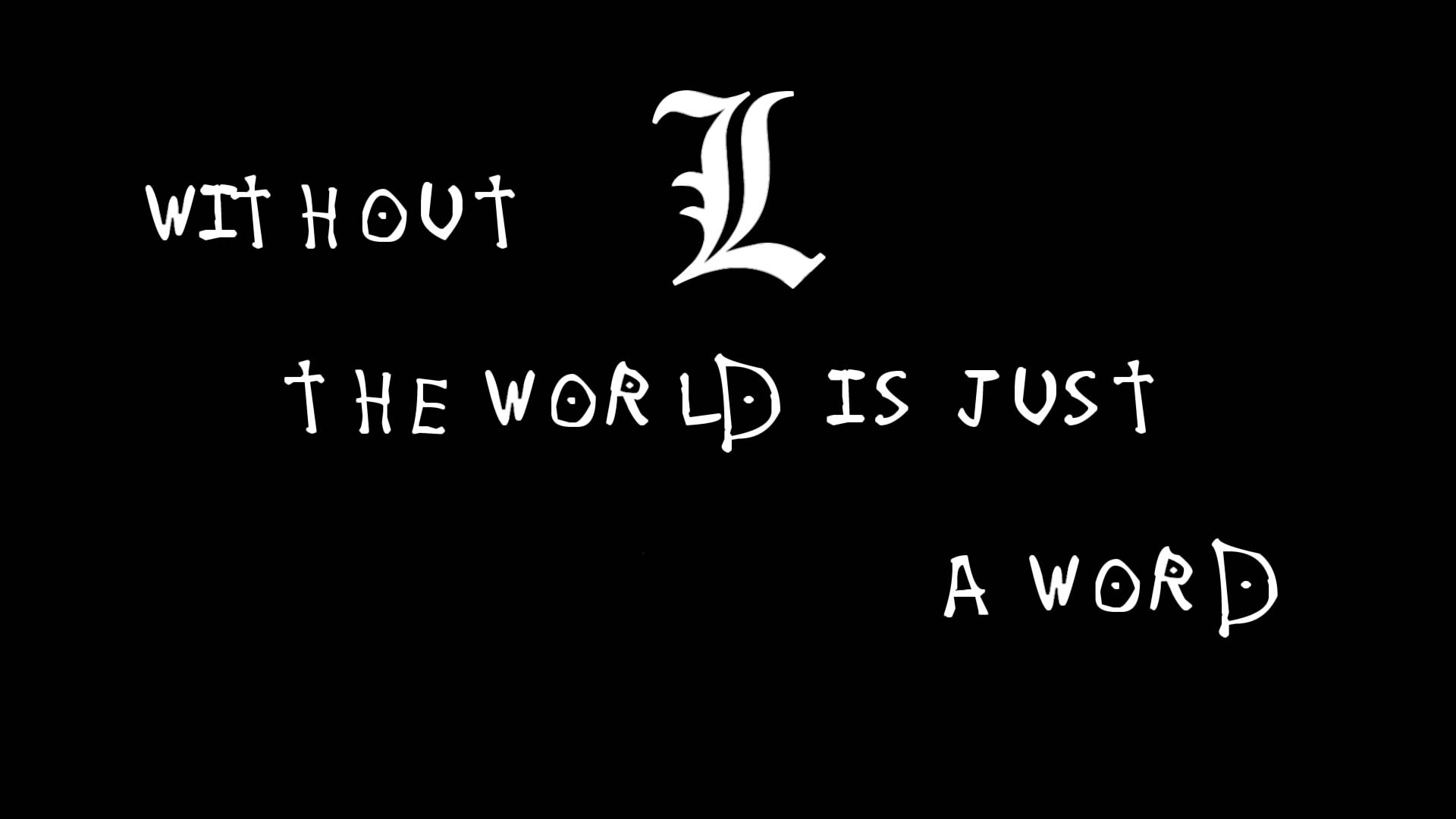 Death Note Word Art For L Background