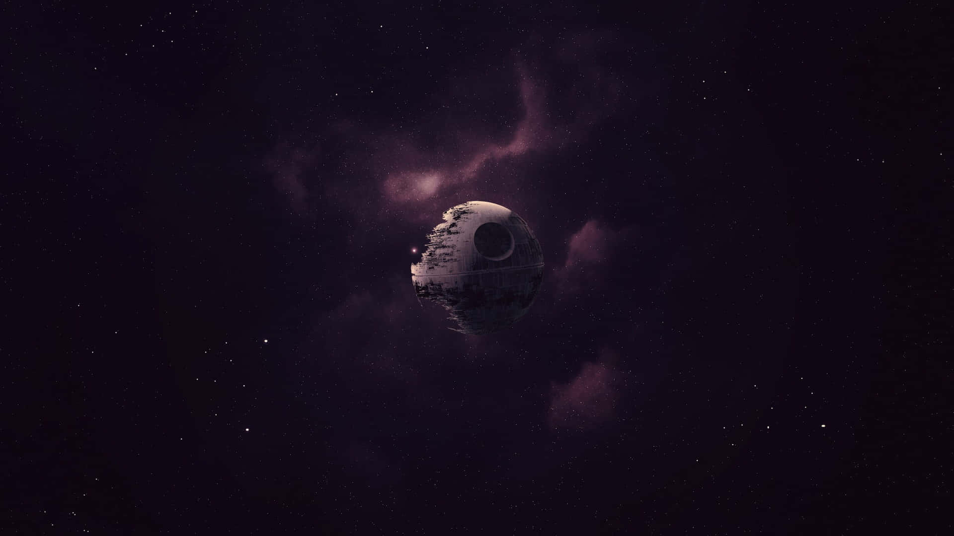 Death Star Amongst Stars Background