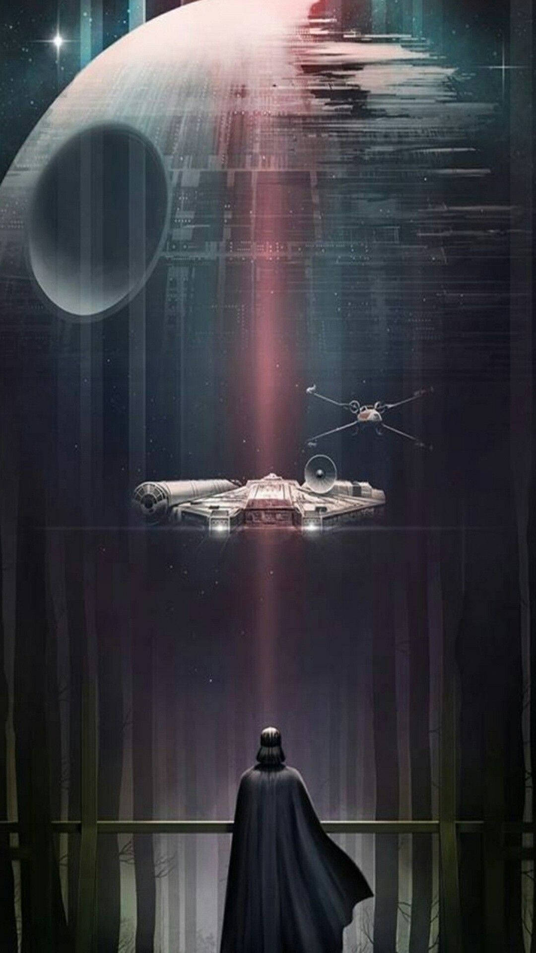 Death Star And Darth Vader Star Wars Cell Phone Background