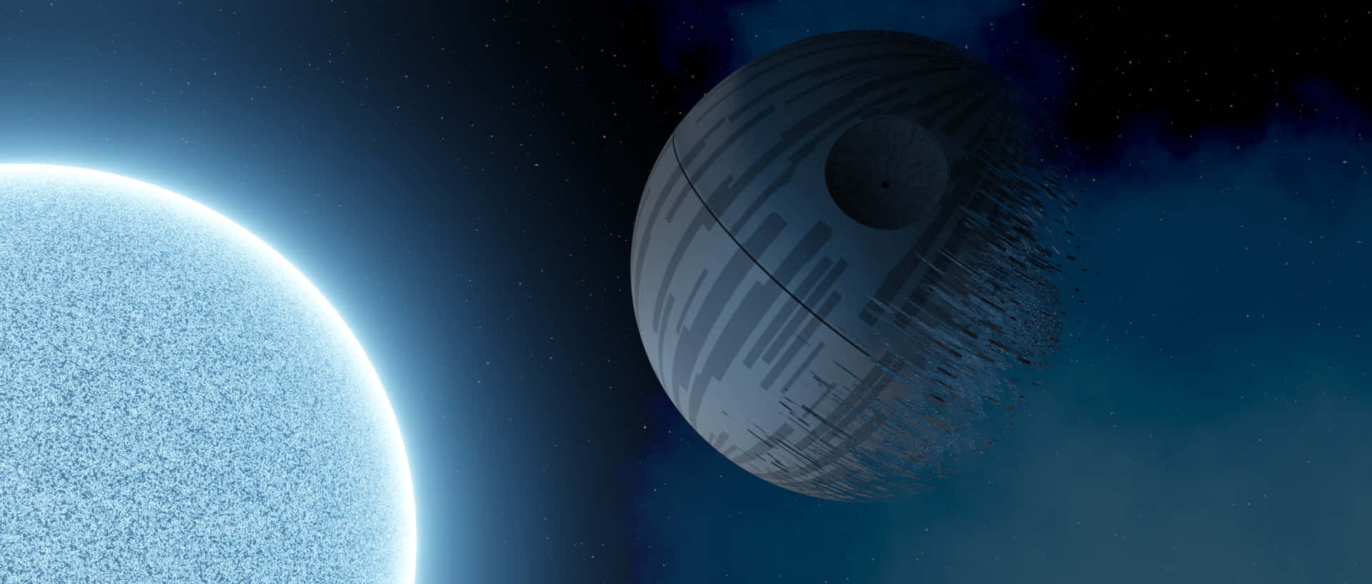 Death Star Over Planet Space Scene Background