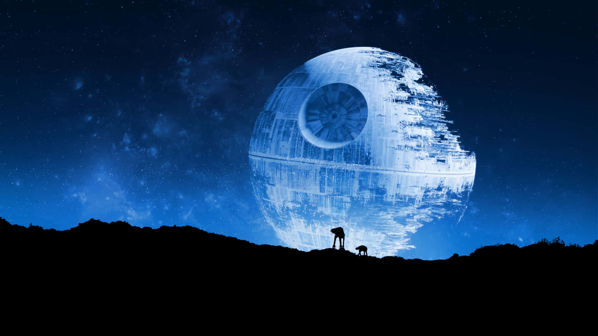 Death Star Silhouette Night Sky4 K Background