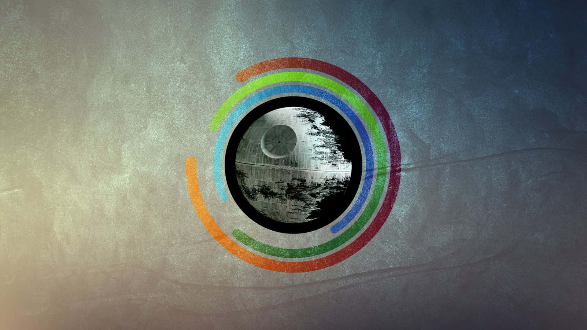 Death Star Through Rainbow Ring4 K Wallpaper Background