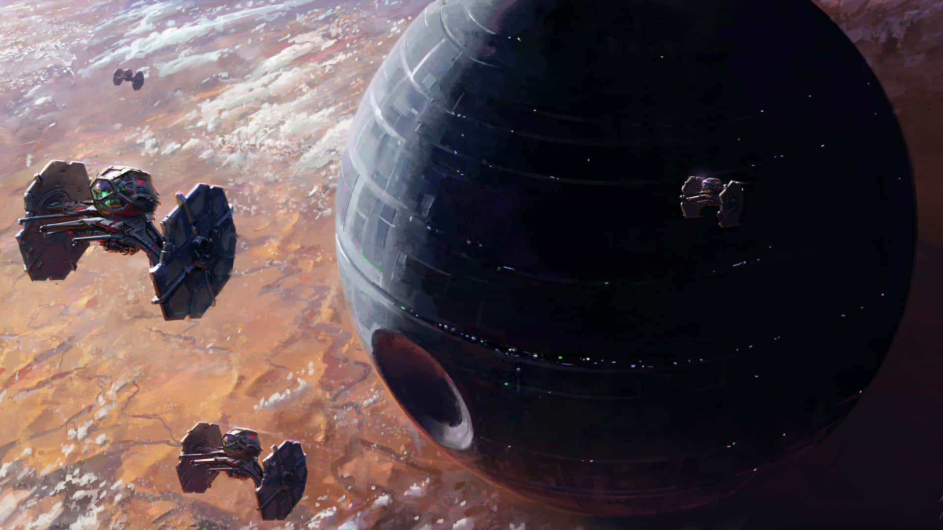 Death Starand Star Destroyers4 K Background