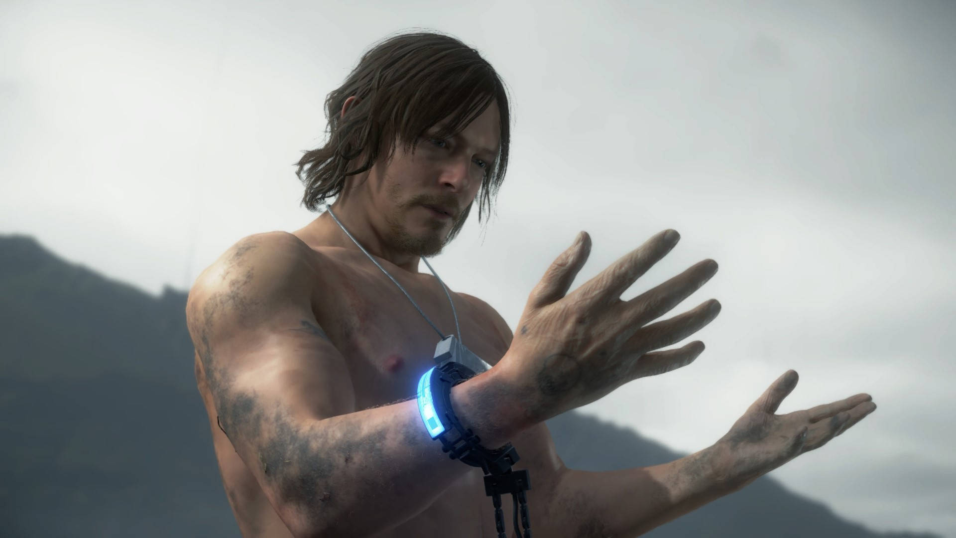 Death Stranding 1920x1080 Blue Bracelet Background