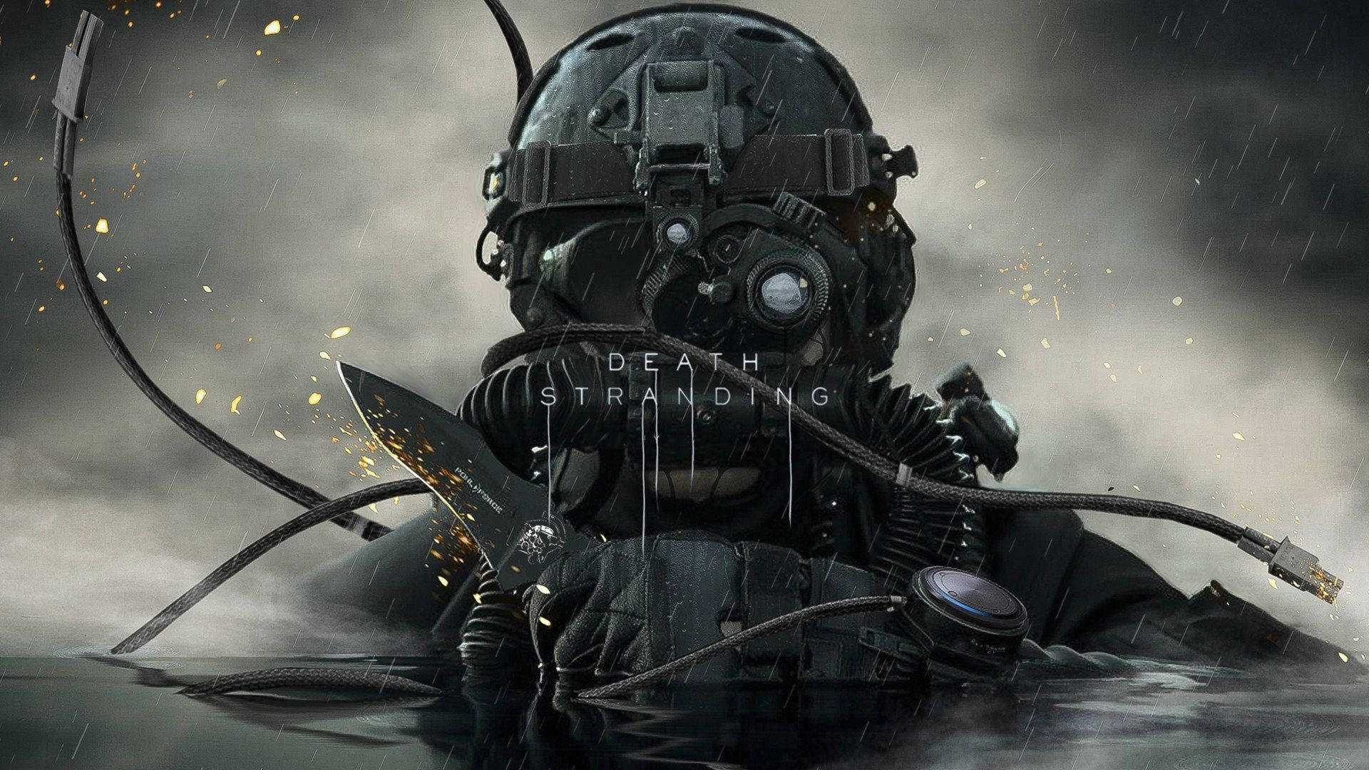 Death Stranding 1920x1080 Gas Mask Poster Background