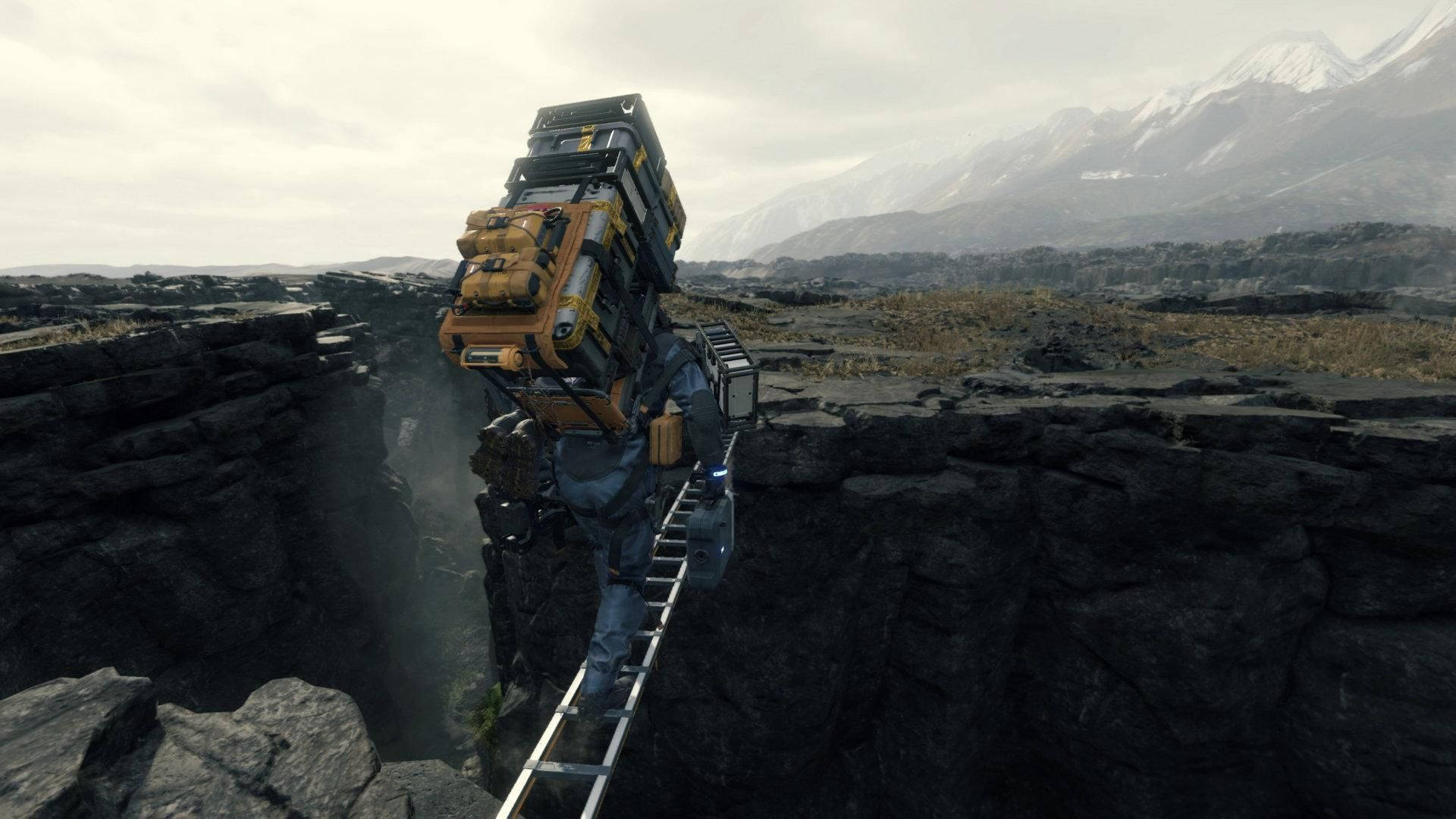 Death Stranding 1920x1080 Passing Ladder Bridge Background