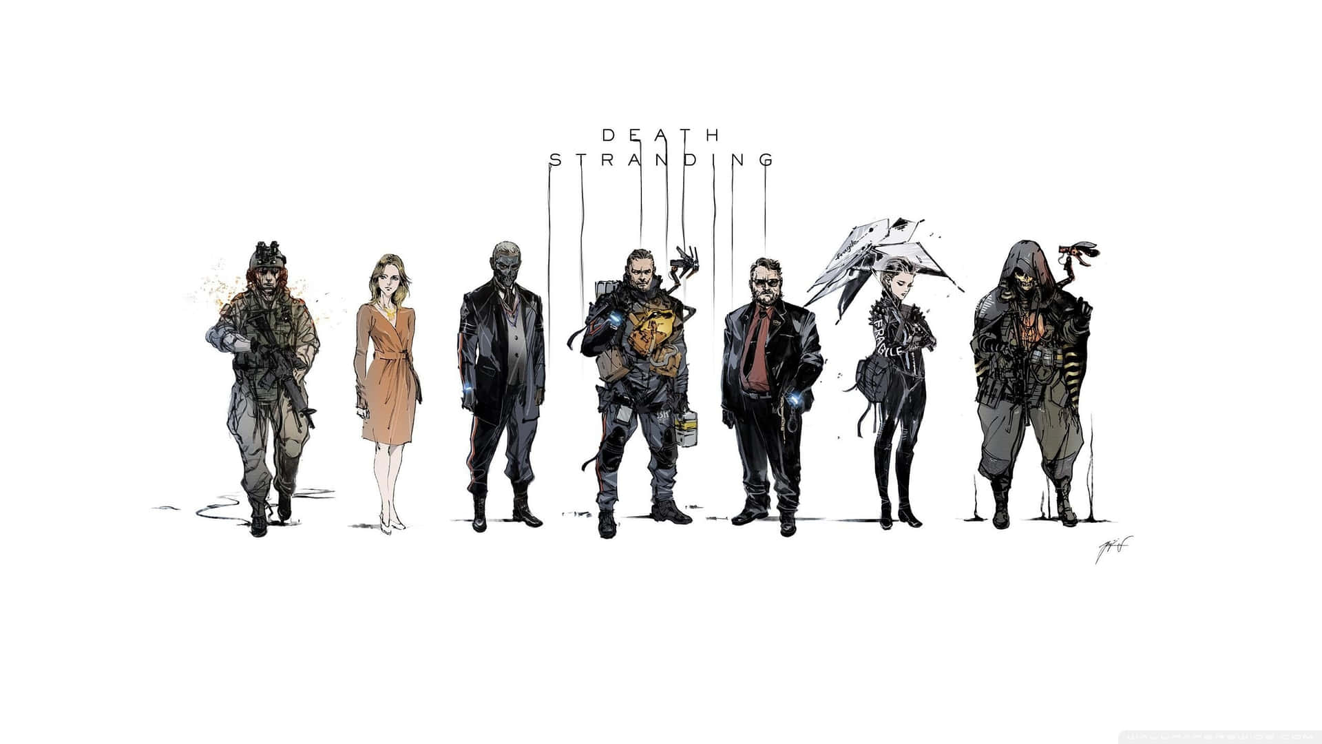 Death Stranding Characters Comic Art Desktop