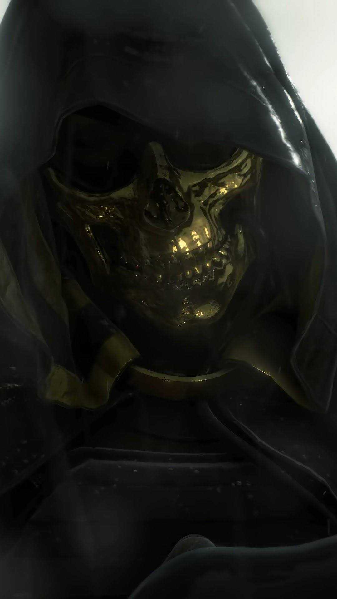 Death Stranding Man In Golden Mask Iphone Background