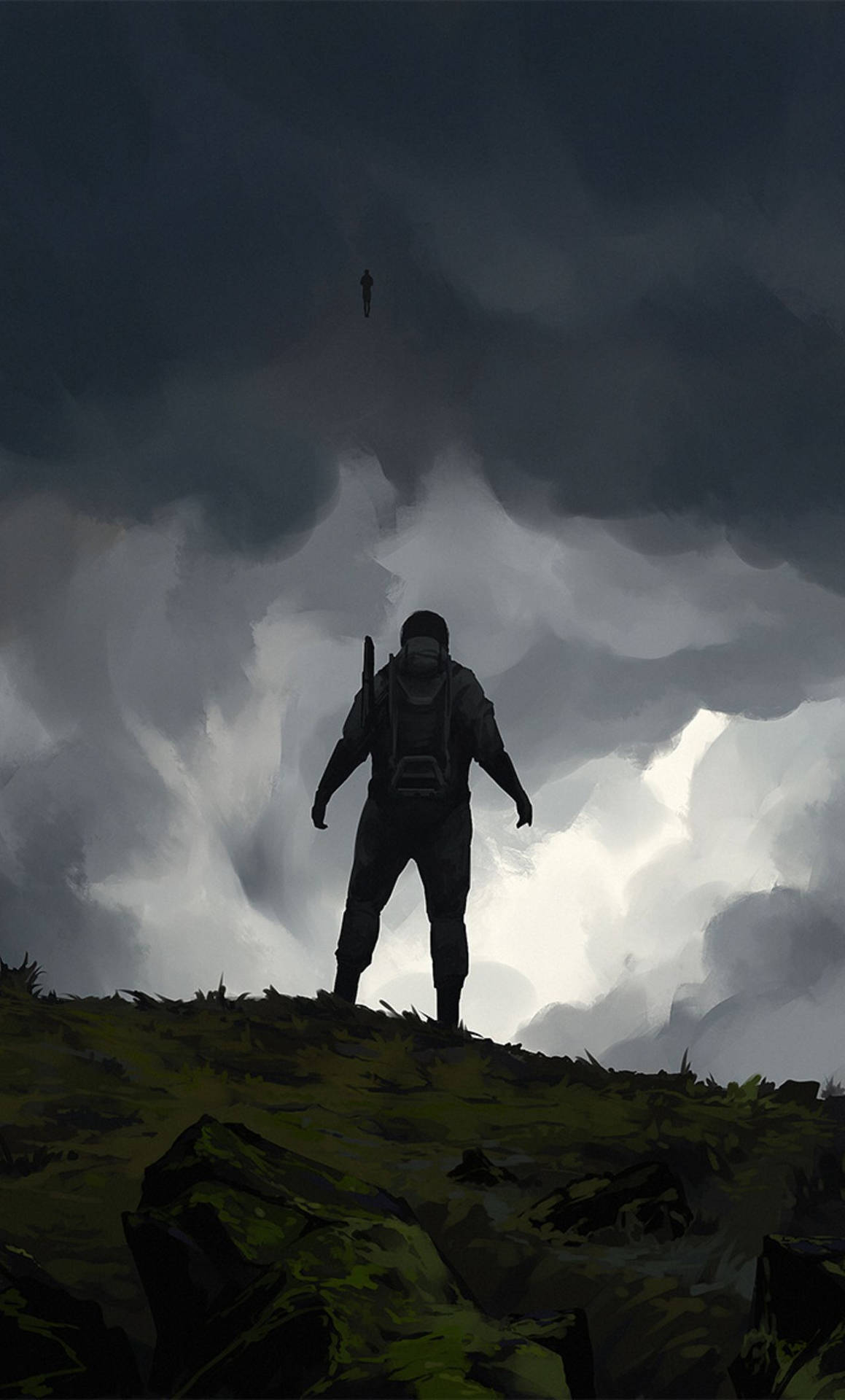 Death Stranding Silhouetted Man Iphone Background
