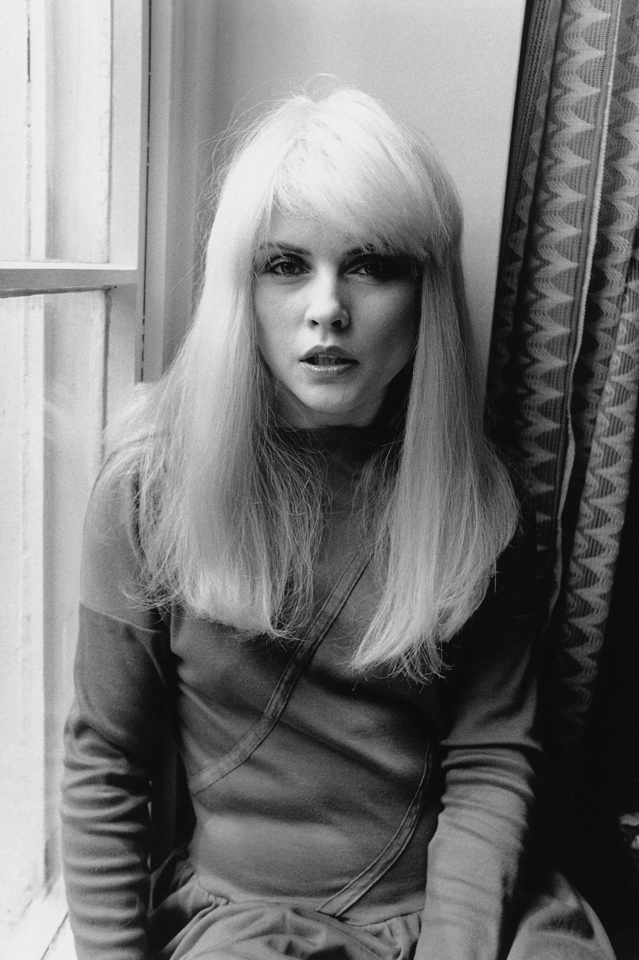 Debbie Harry Of Blondie In Black And White Portrait