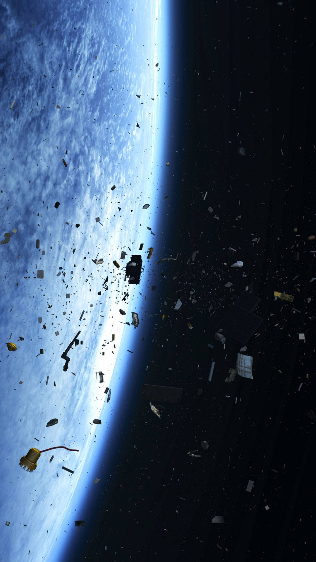Debris On Space Phone Background