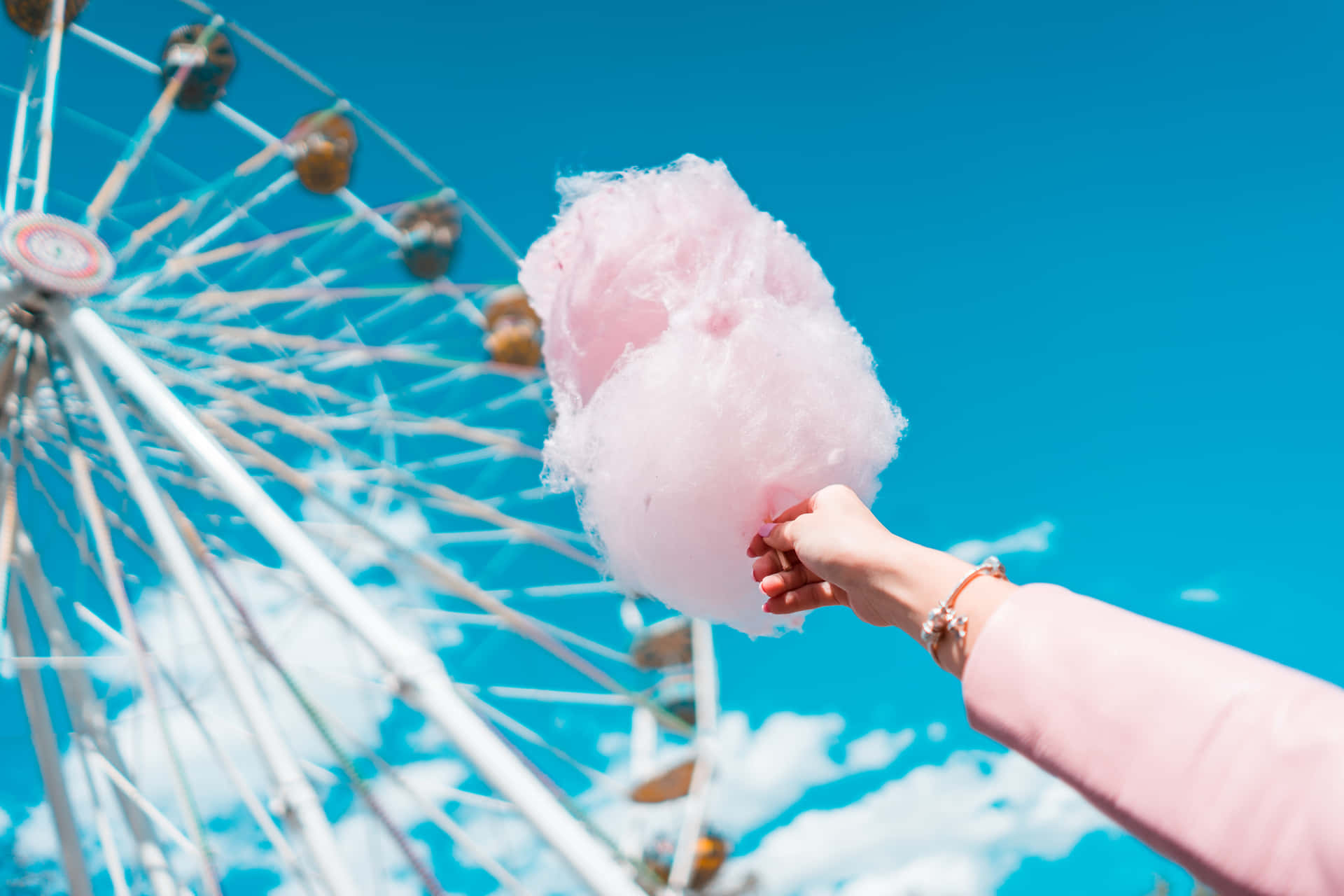 Decadent Sweet Treat, Soft And Fluffy Pink Cotton Candy Background