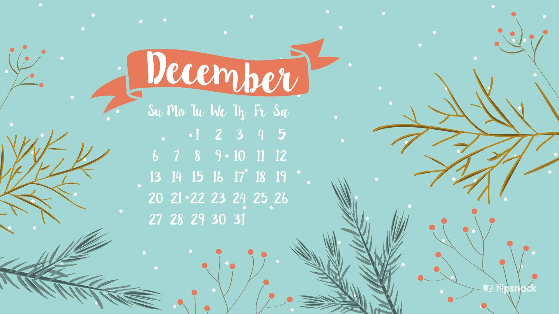December Blue Calendar Background
