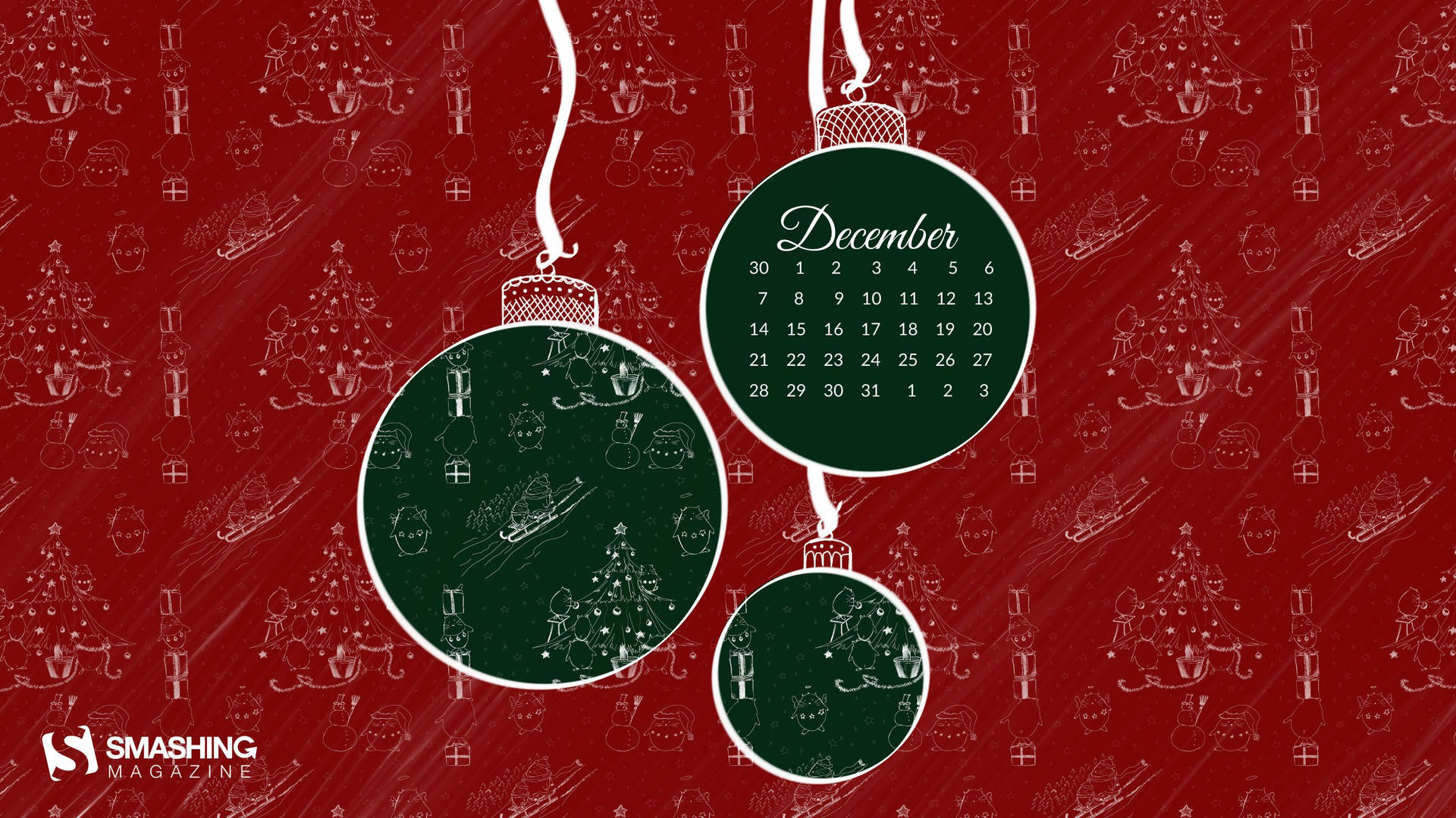 December Christmas Calendar Background