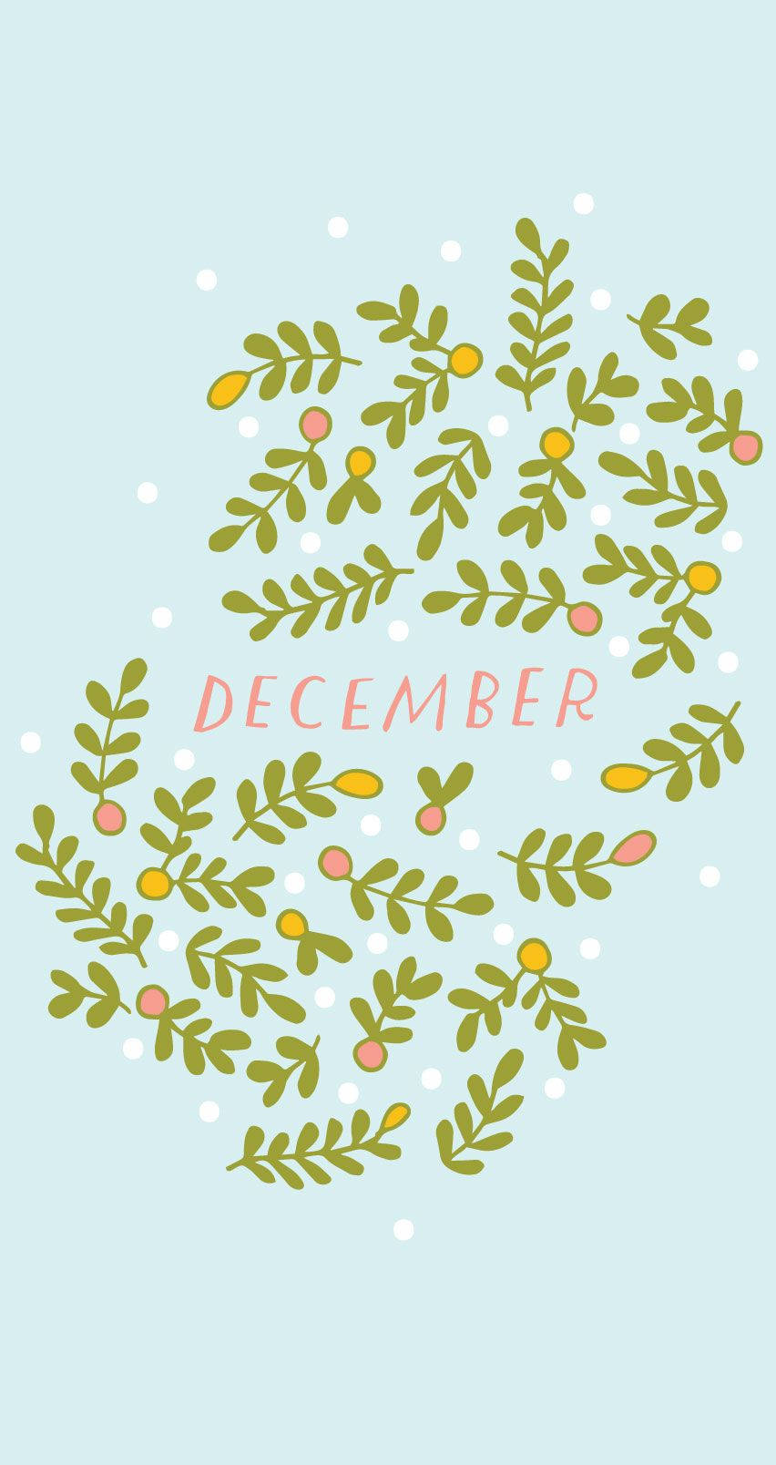 December Cute Mistletoe Background