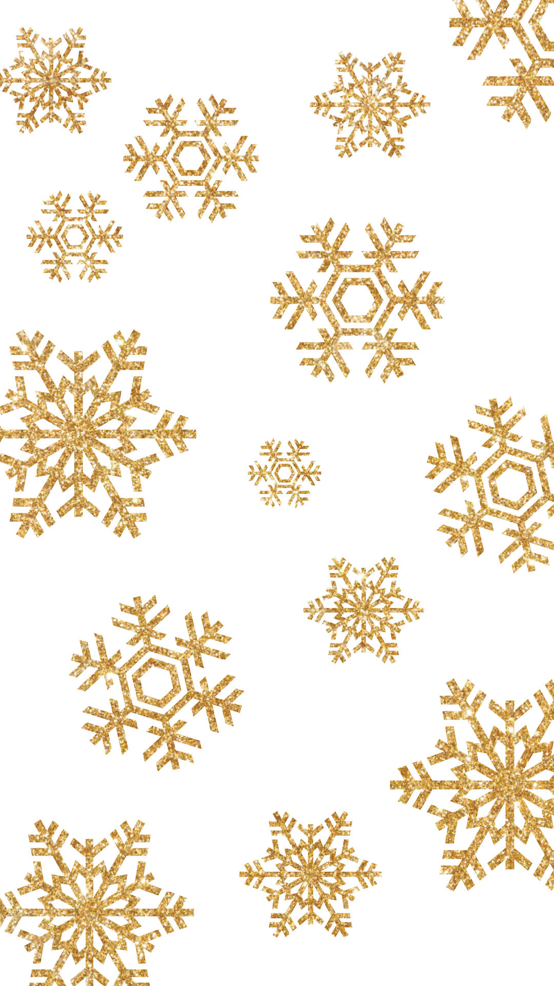 December Gold Snowflakes Background