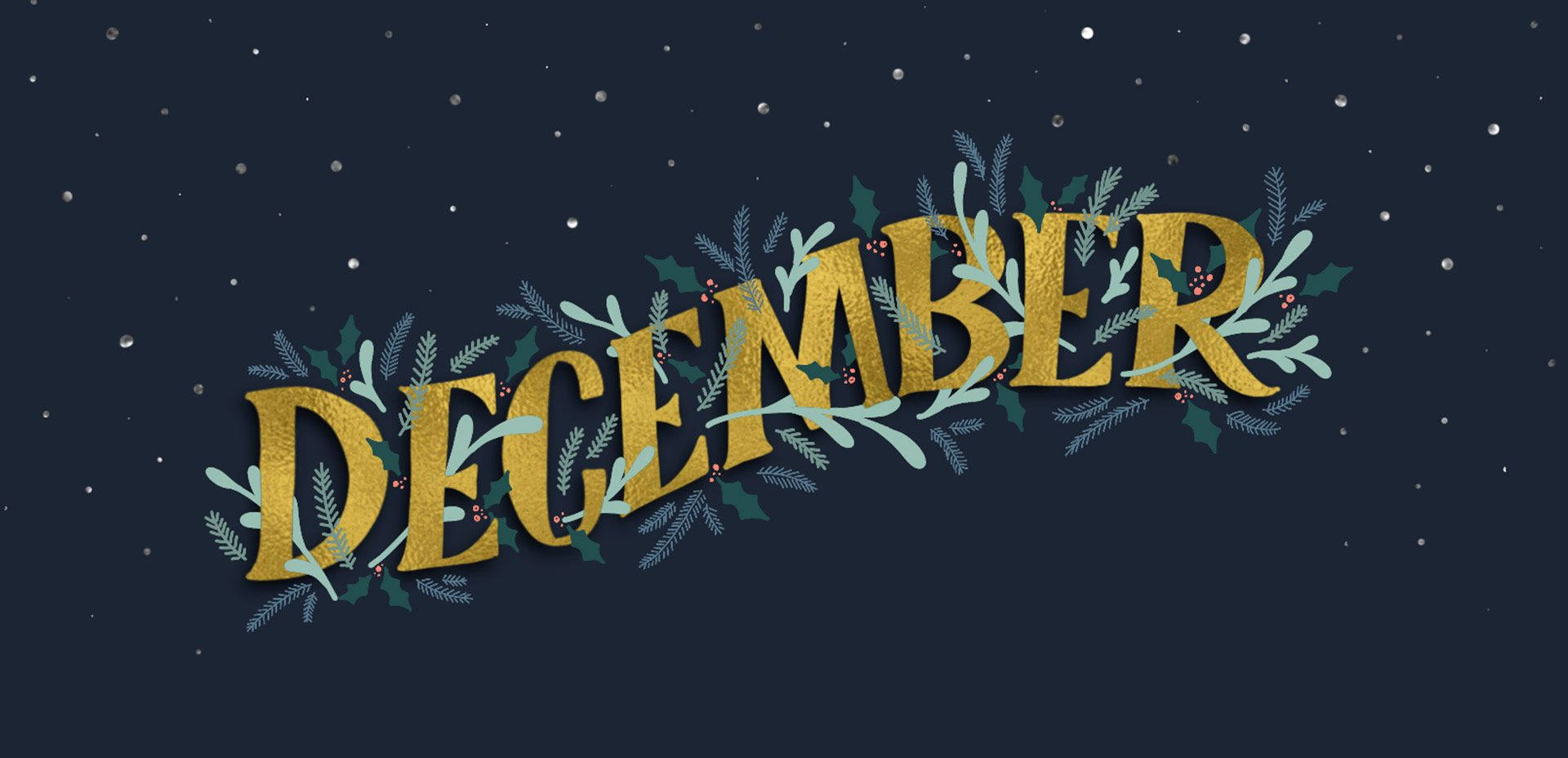 December Lettering Design Background
