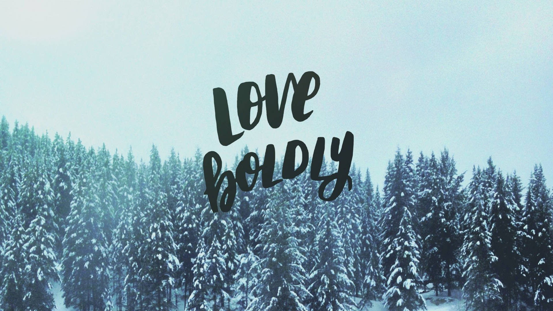 December Love Boldly Quote Background