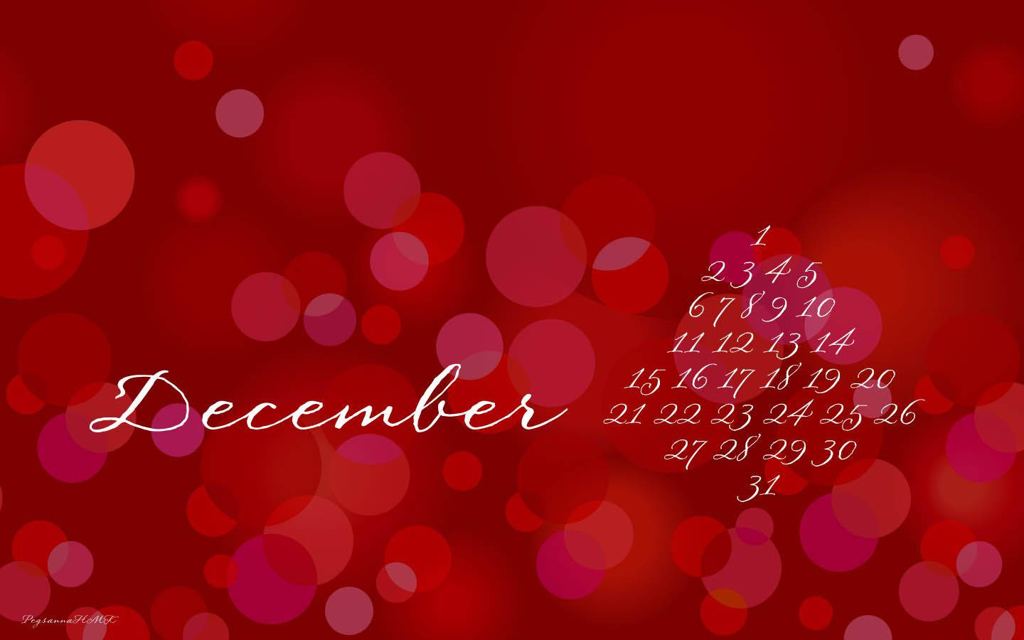 December Red Sparkling Calendar Background