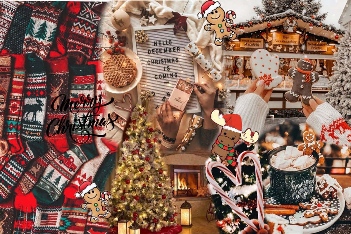 Deck The Halls With This Fun Christmas Collage Laptop Background