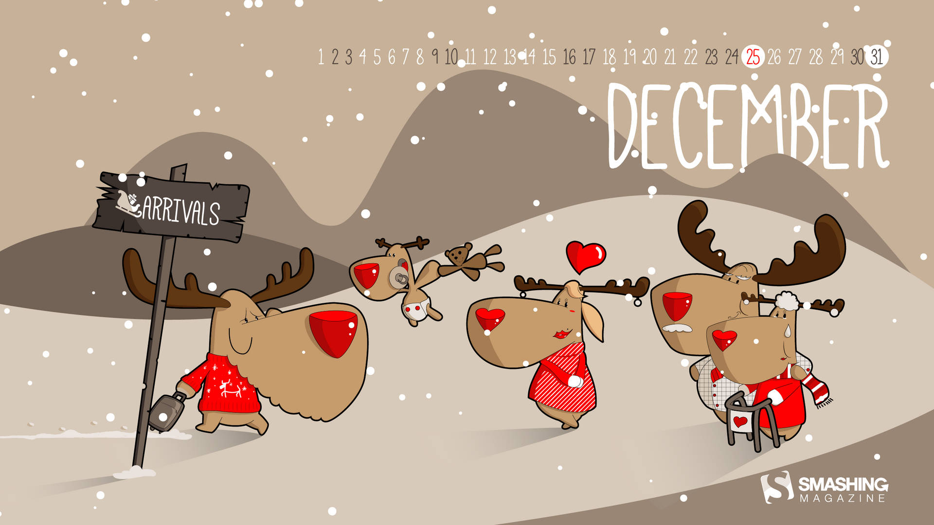 Deck Your December Desktop With This Cheerful Wallpaper! Background