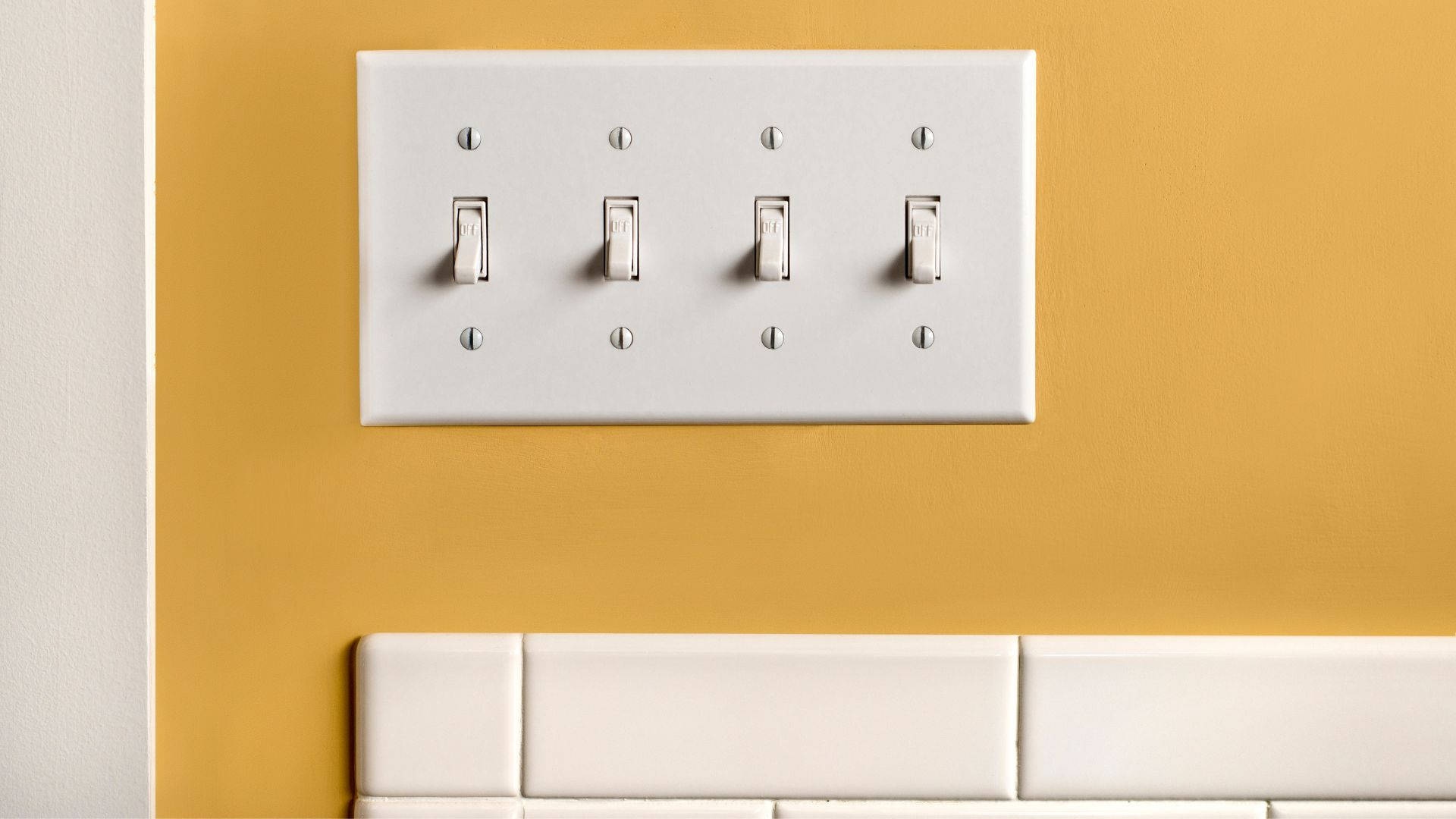 Decorative Wall Plate Switch In High Resolution Background