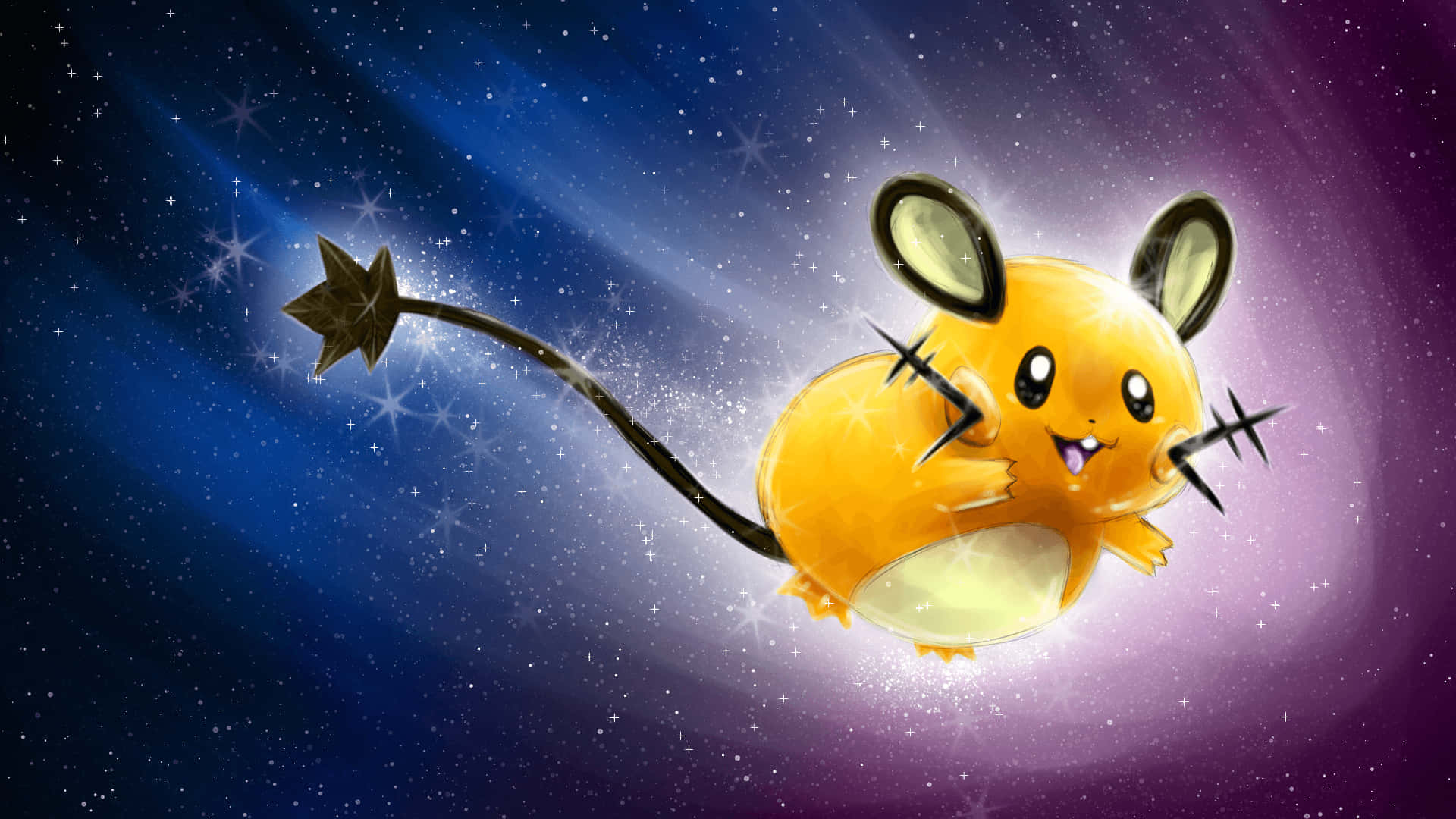 Dedenne On Galaxy Background