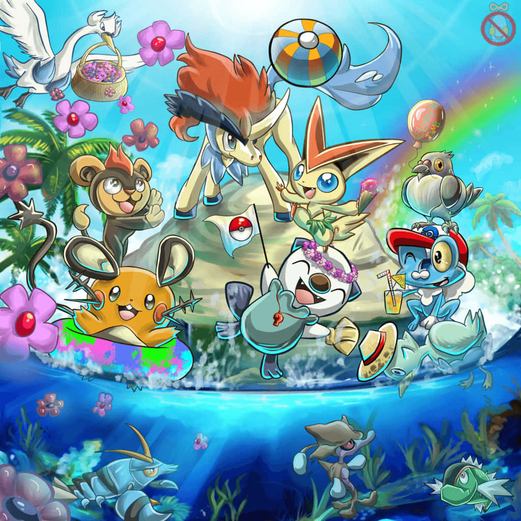 Dedenne With Other Pokemon Background