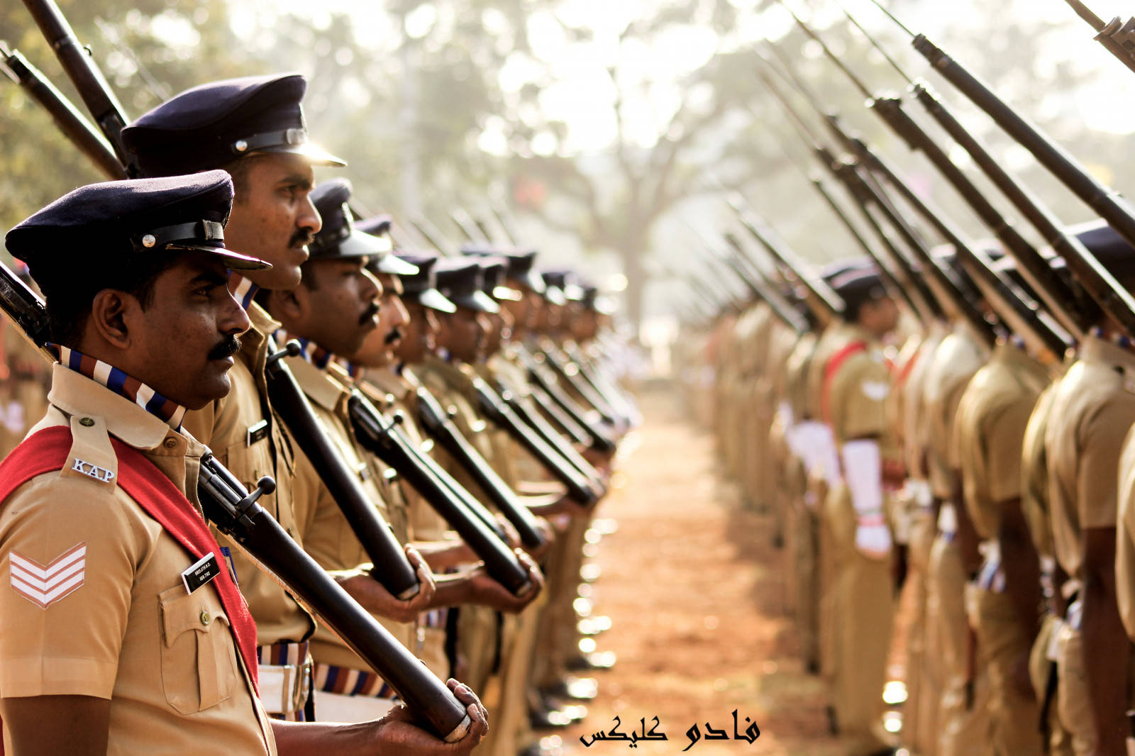 Dedicated Indian Police Forming Ranks Background