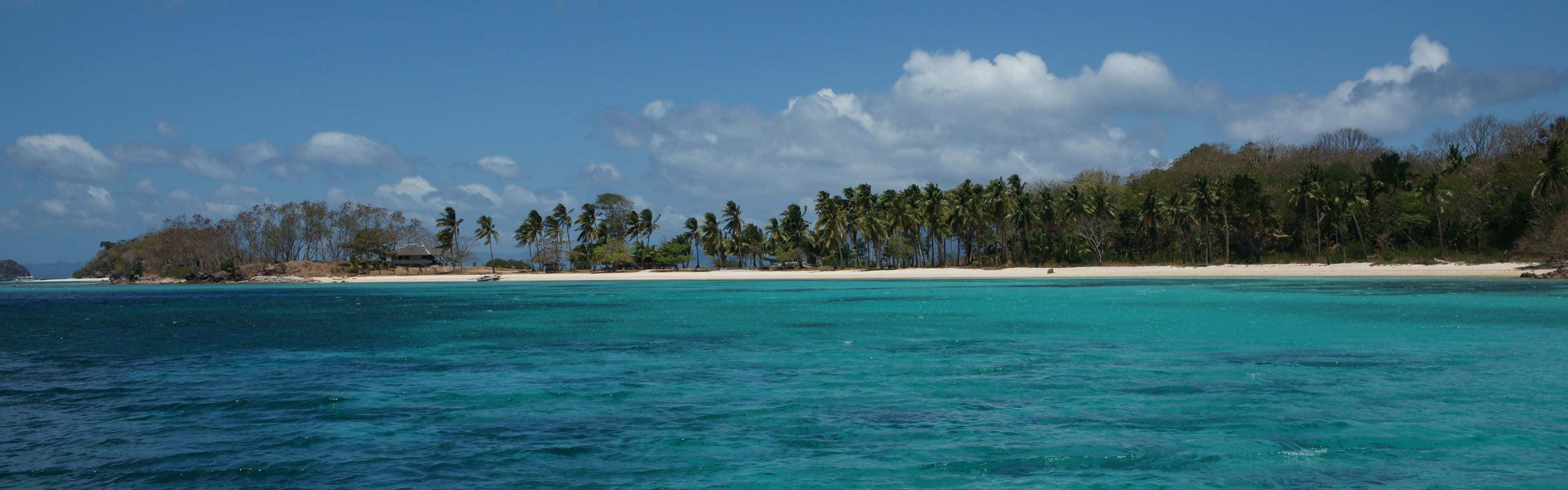 Deep Blue Beach Dual Monitor Background