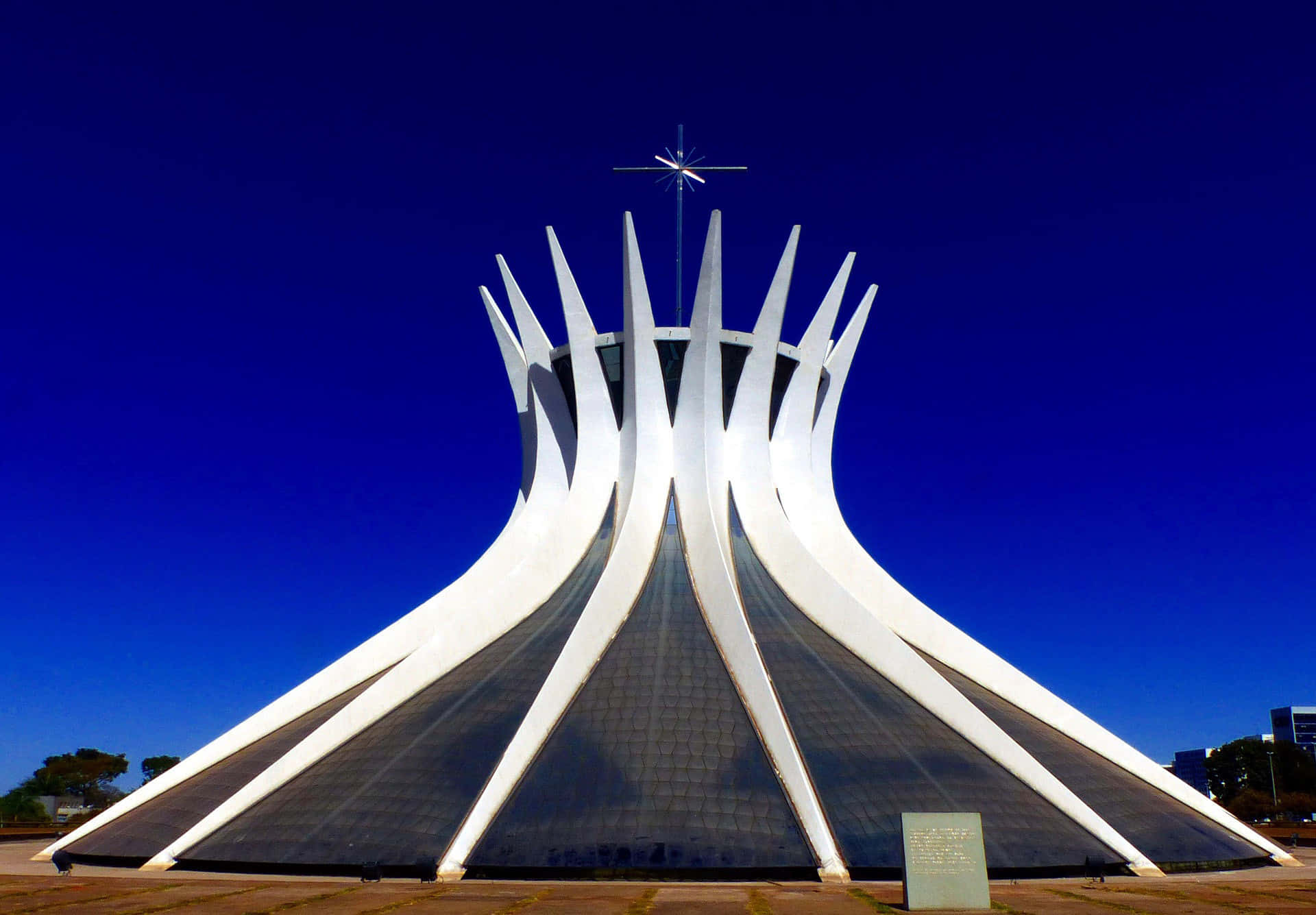Deep Blue Cathedral Of Brasilia Background